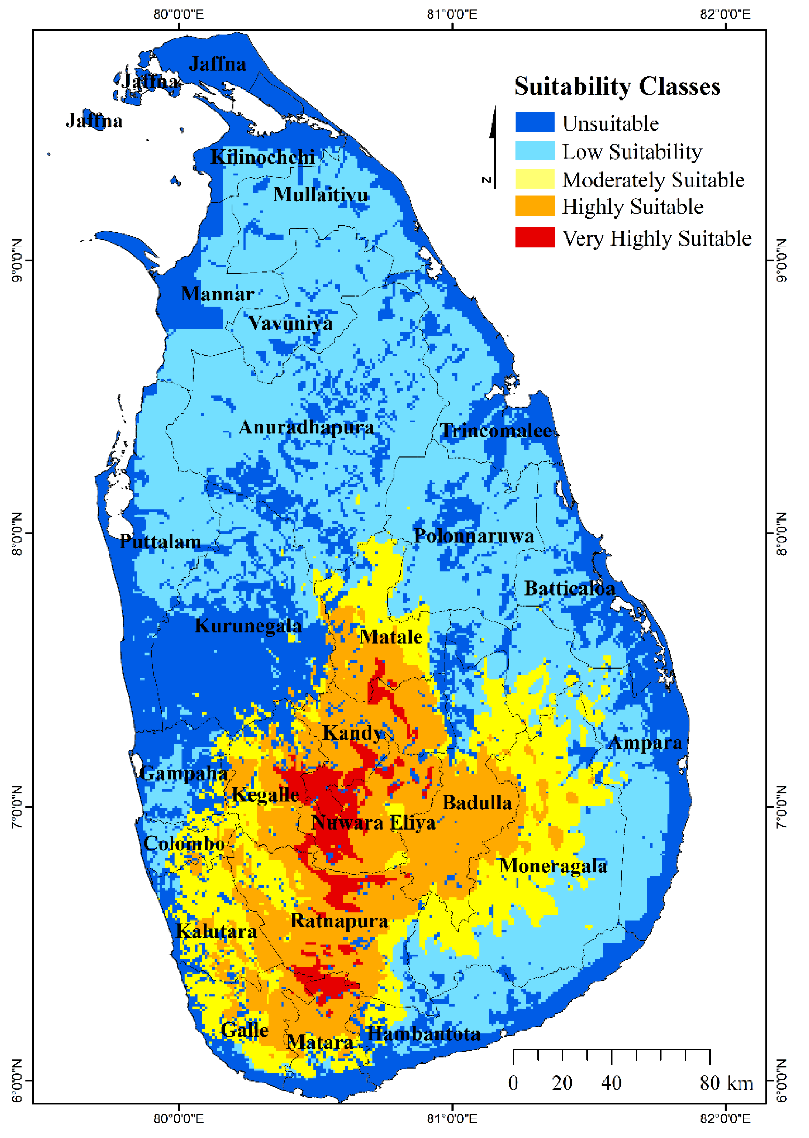 Gis Map Of Sri Lanka Agriculture | Free Full-Text | Assessment Of Potential Land Suitability For  Tea (Camellia Sinensis (L.) O. Kuntze) In Sri Lanka Using A Gis-Based  Multi-Criteria Approach | Html