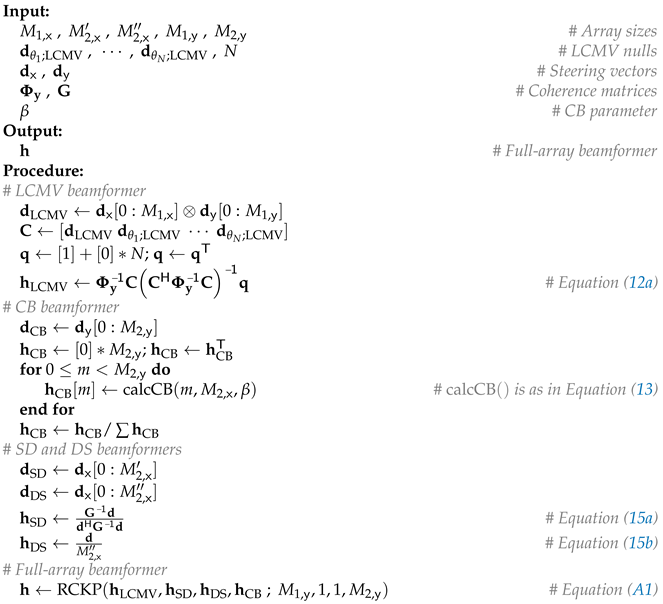 Algorithms Free FullText ConstantBeamwidth LCMV Beamformer with