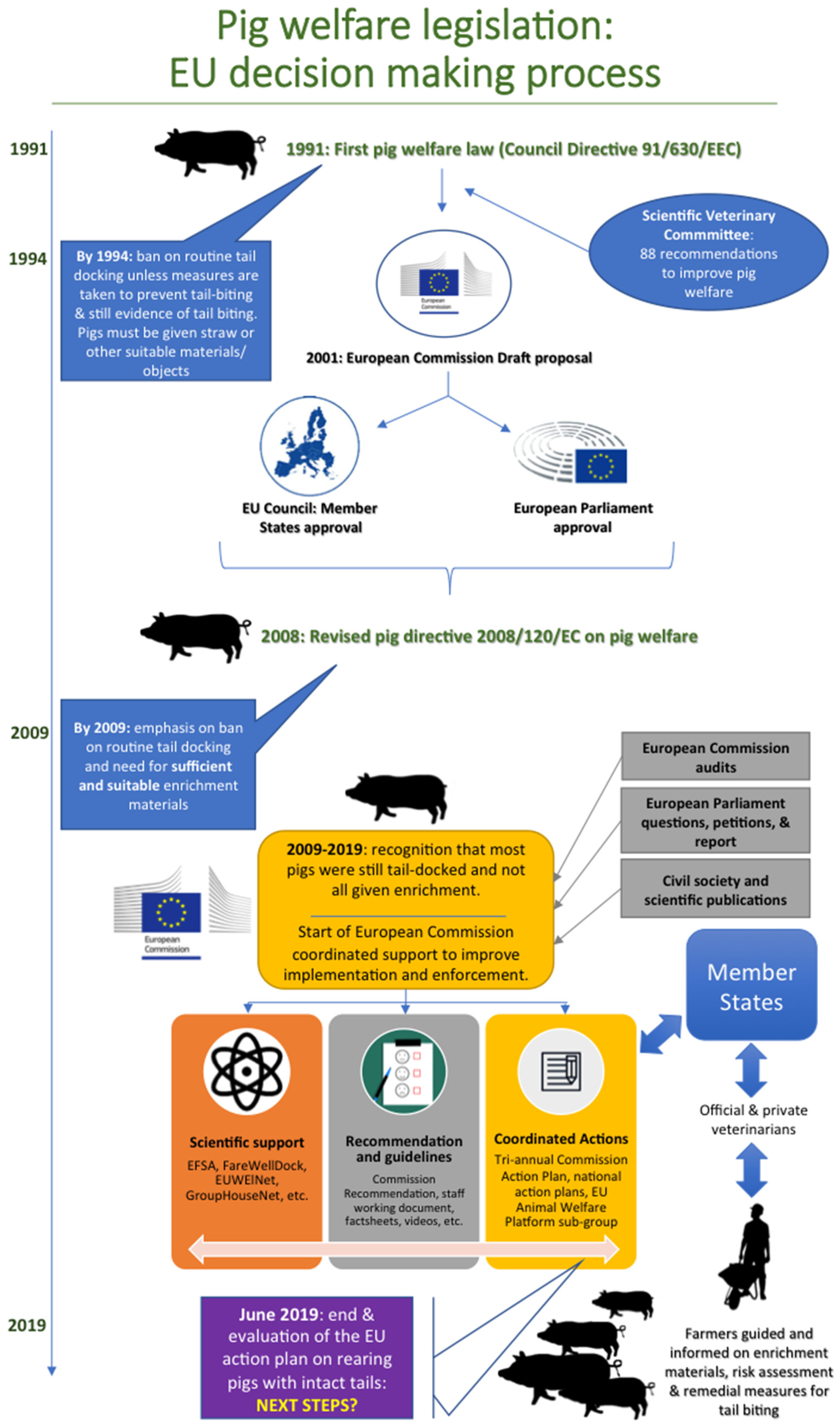 Animals Free Full Text Efforts To Ban The Routine Tail Docking Of Pigs And To Give Pigs Enrichment Materials Via Eu Law Where Do We Stand A Quarter Of A Century