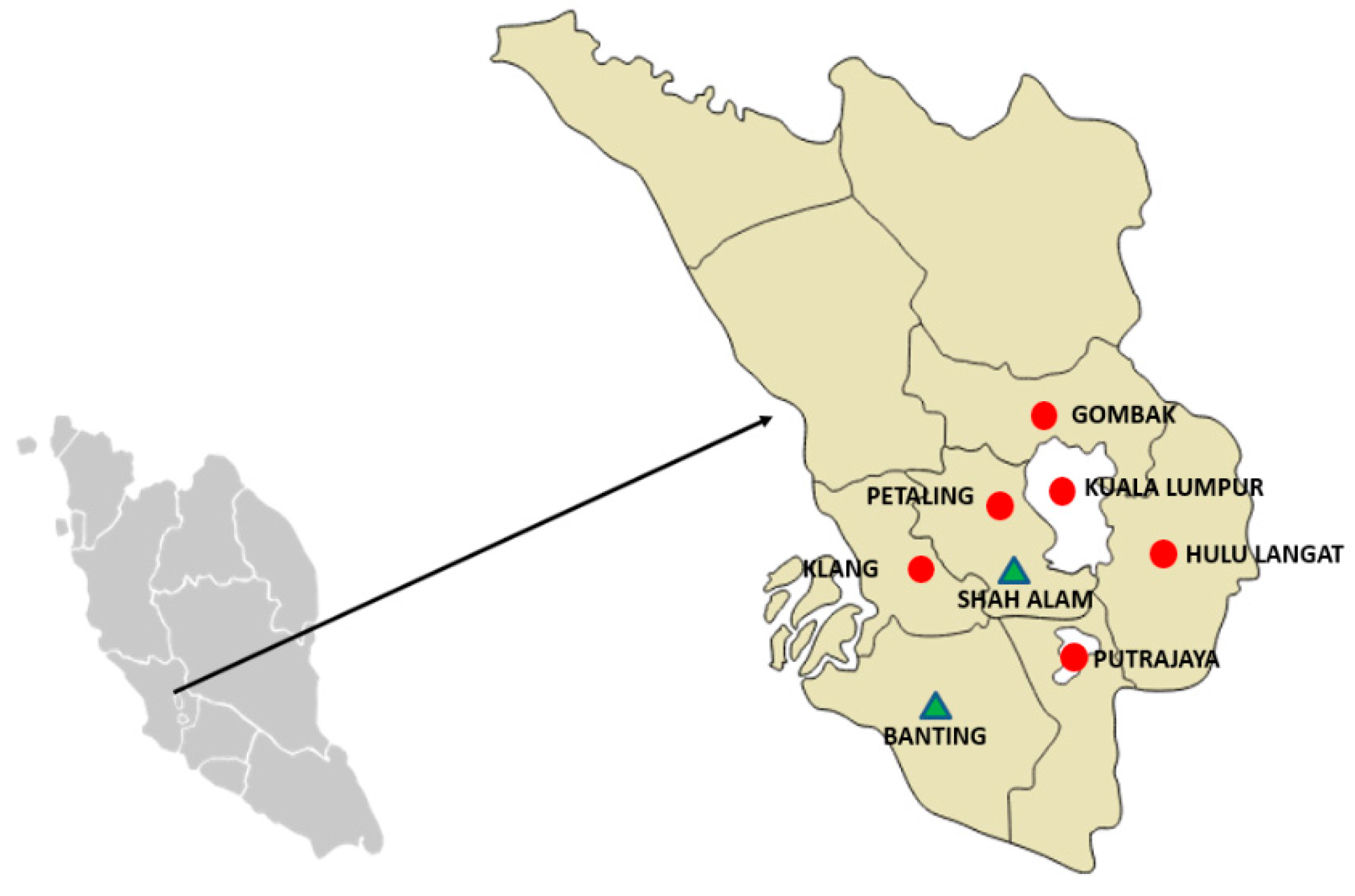 Map of selangor districts