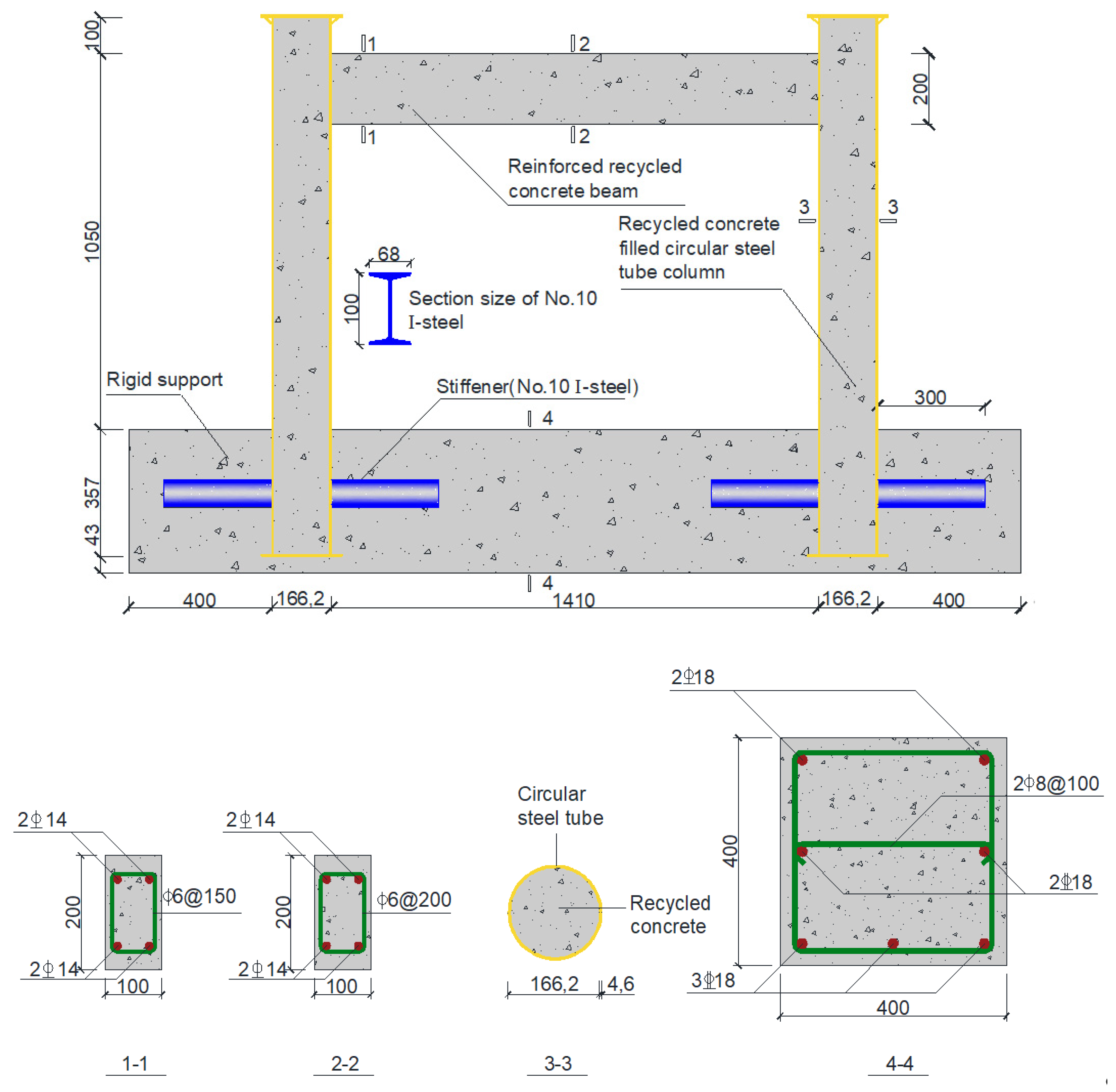 Applied Sciences Free Full Text Seismic Behavior Of Concrete Filled Circular Steel Tubular Column Reinforced Beam Frames With Recycled Aggregate Seismic Behavior Of Concrete Filled, Round Steel Column Sizes