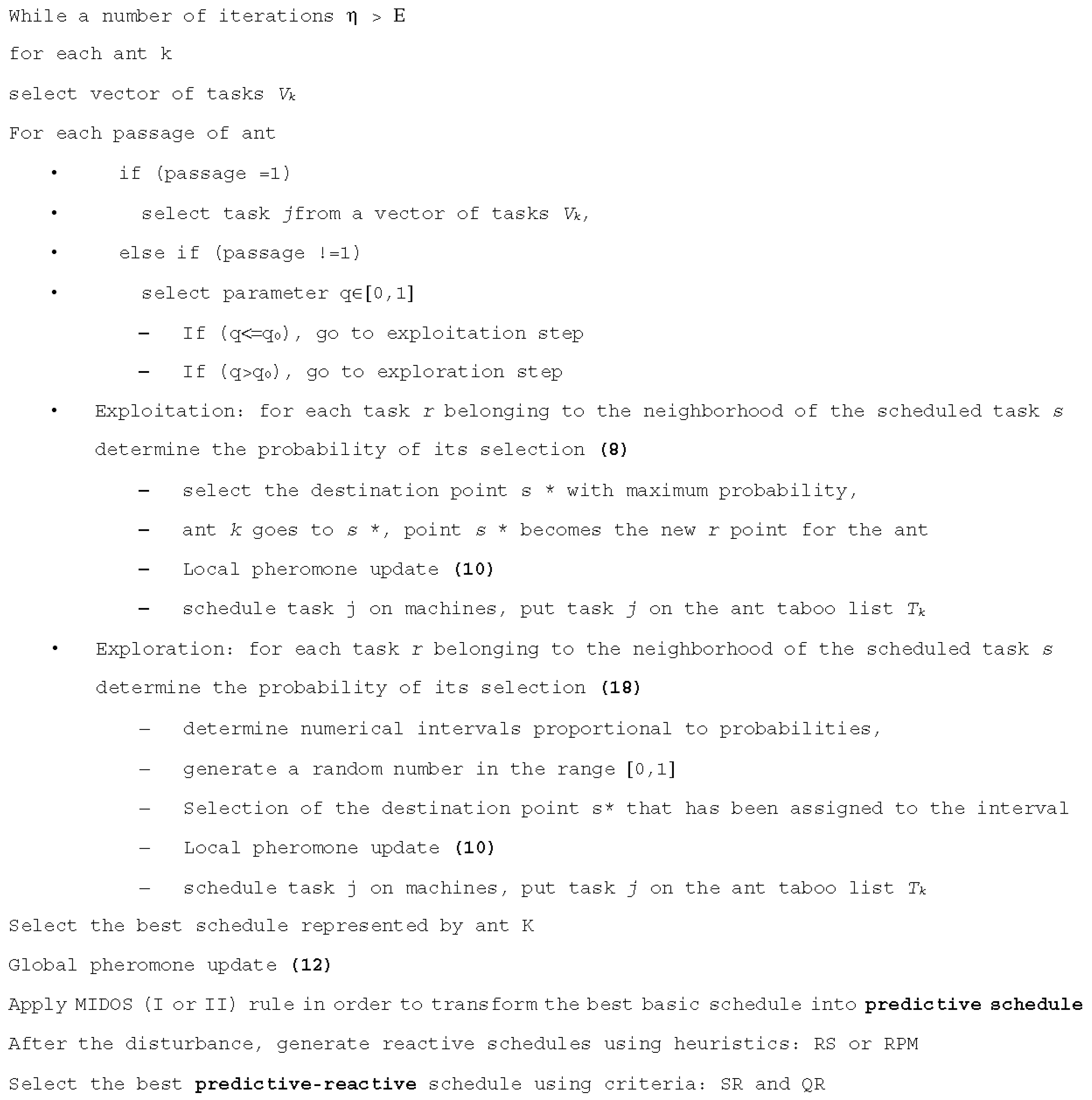 Applied Sciences Free Full Text The Method Of Production Scheduling With Uncertainties Using The Ants Colony Optimisation Html