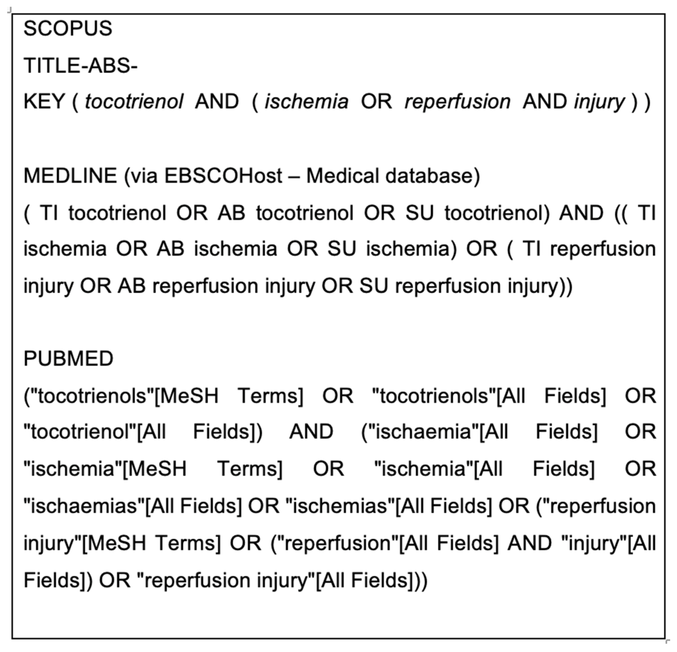 Protective Effects of Tocotrienols in Cerebral and Myocardial Ischemia Reperfusion Injury A Systematic Review