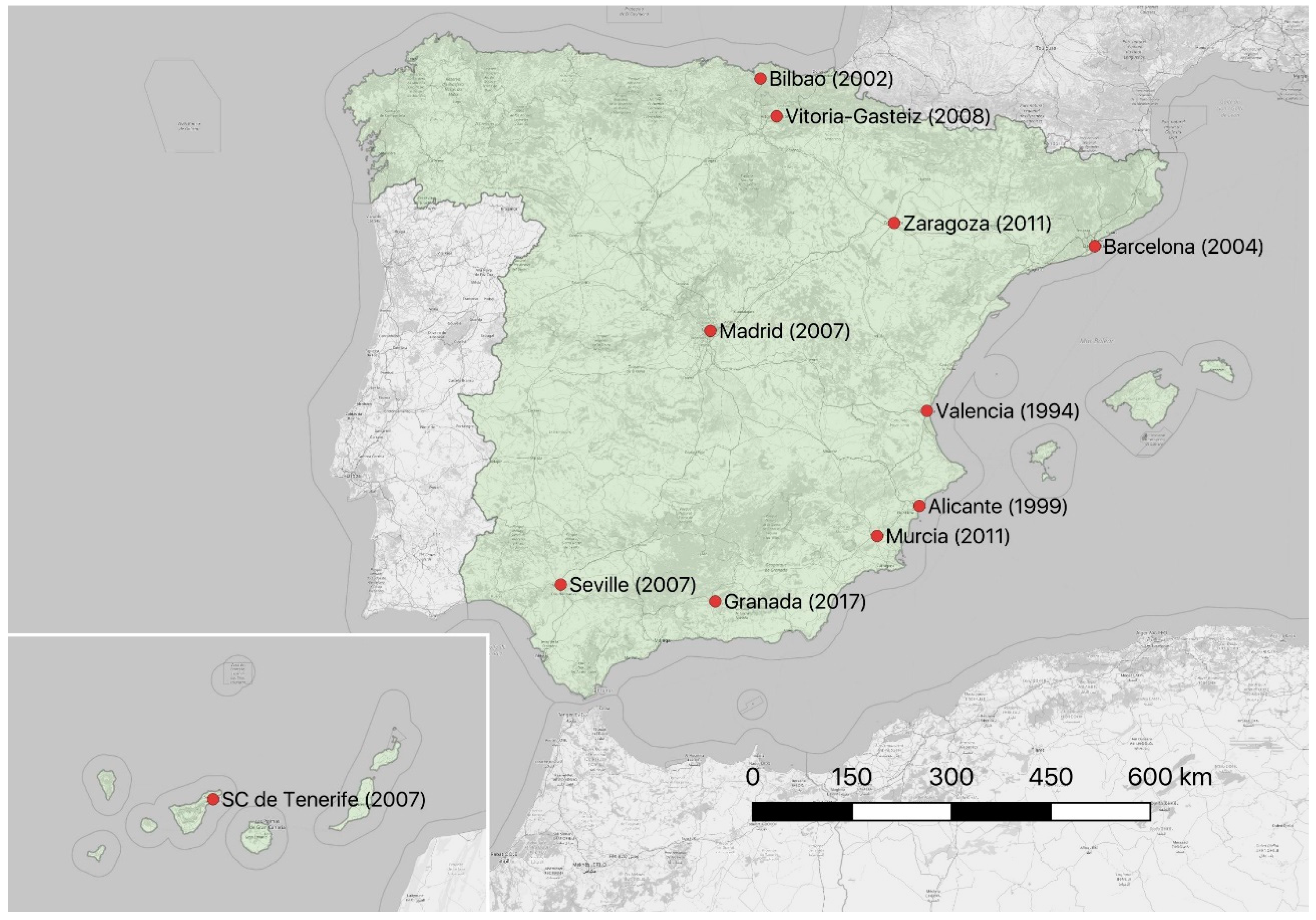 Applied Sciences Free Full Text A Gis Based Analysis Of The Light Rail Transit Systems In Spain Html