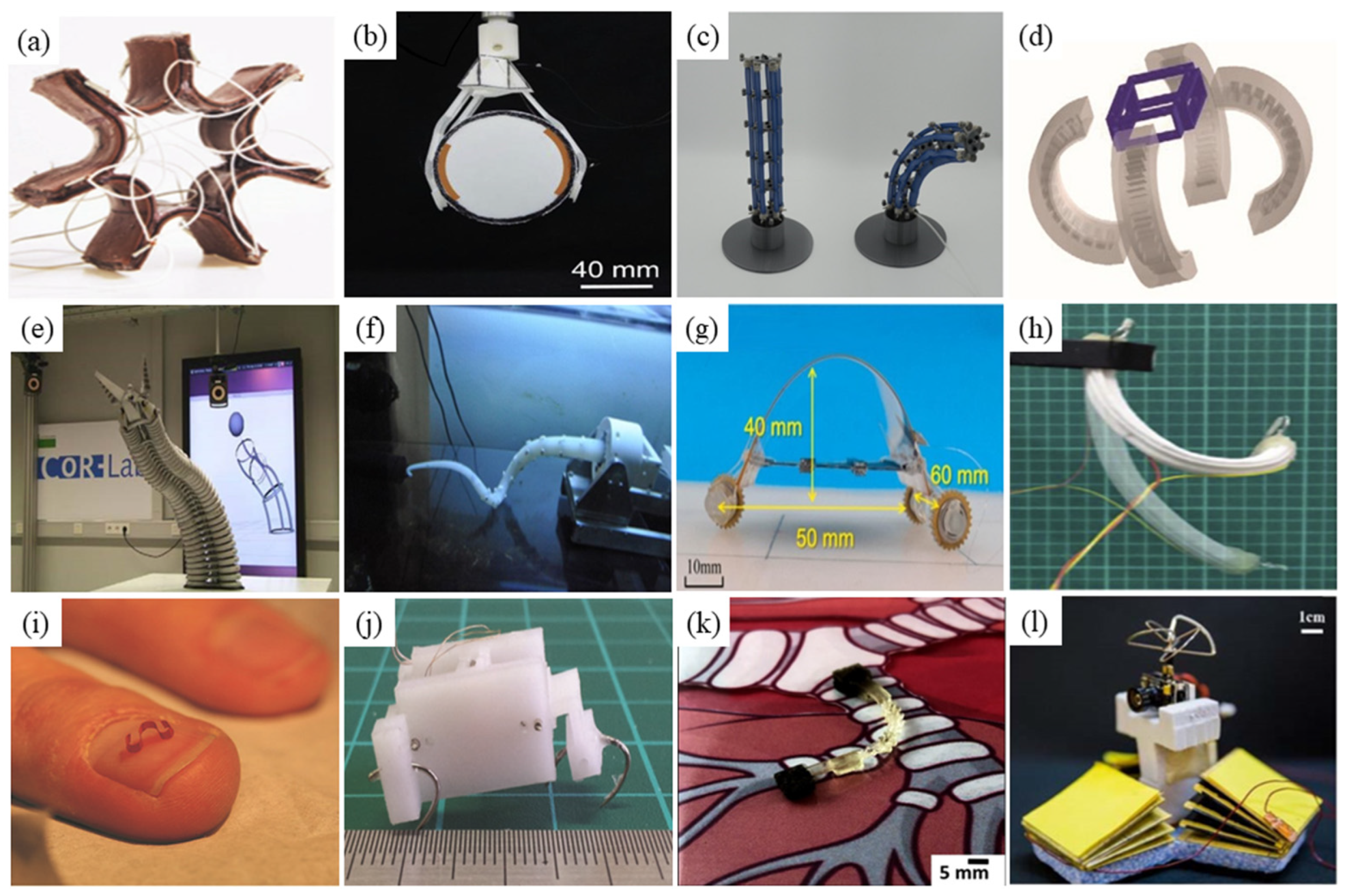 Shape morphing smart 3D actuator materials for micro soft robot