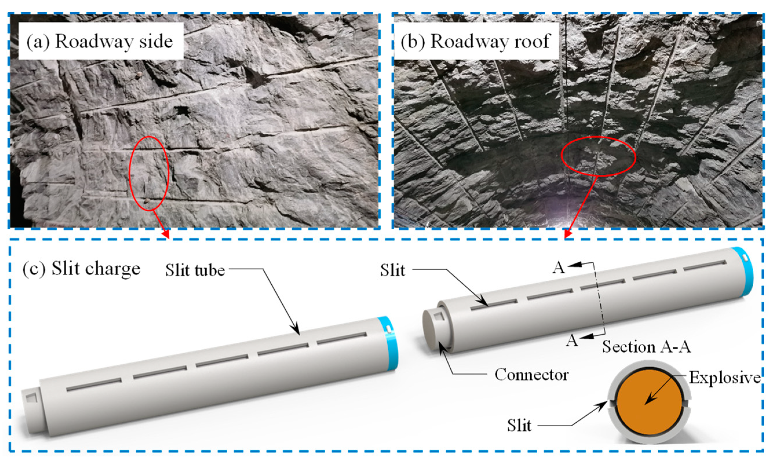 Fracture and Damage of Slit Charge Blasting in the Layered