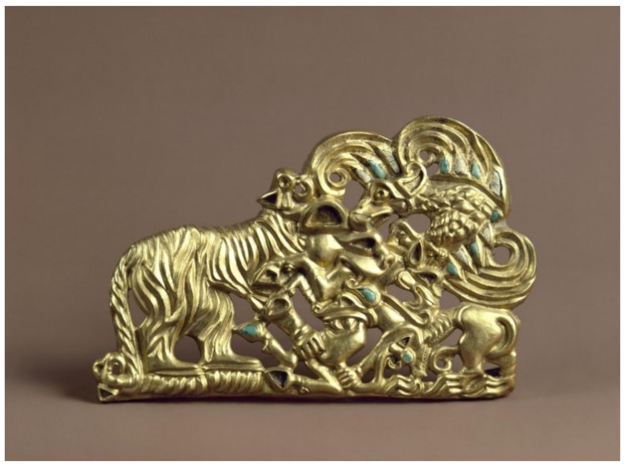 Brass Cheetah Idol Jaguar Leopard Statue Realistic Zodiac Table
