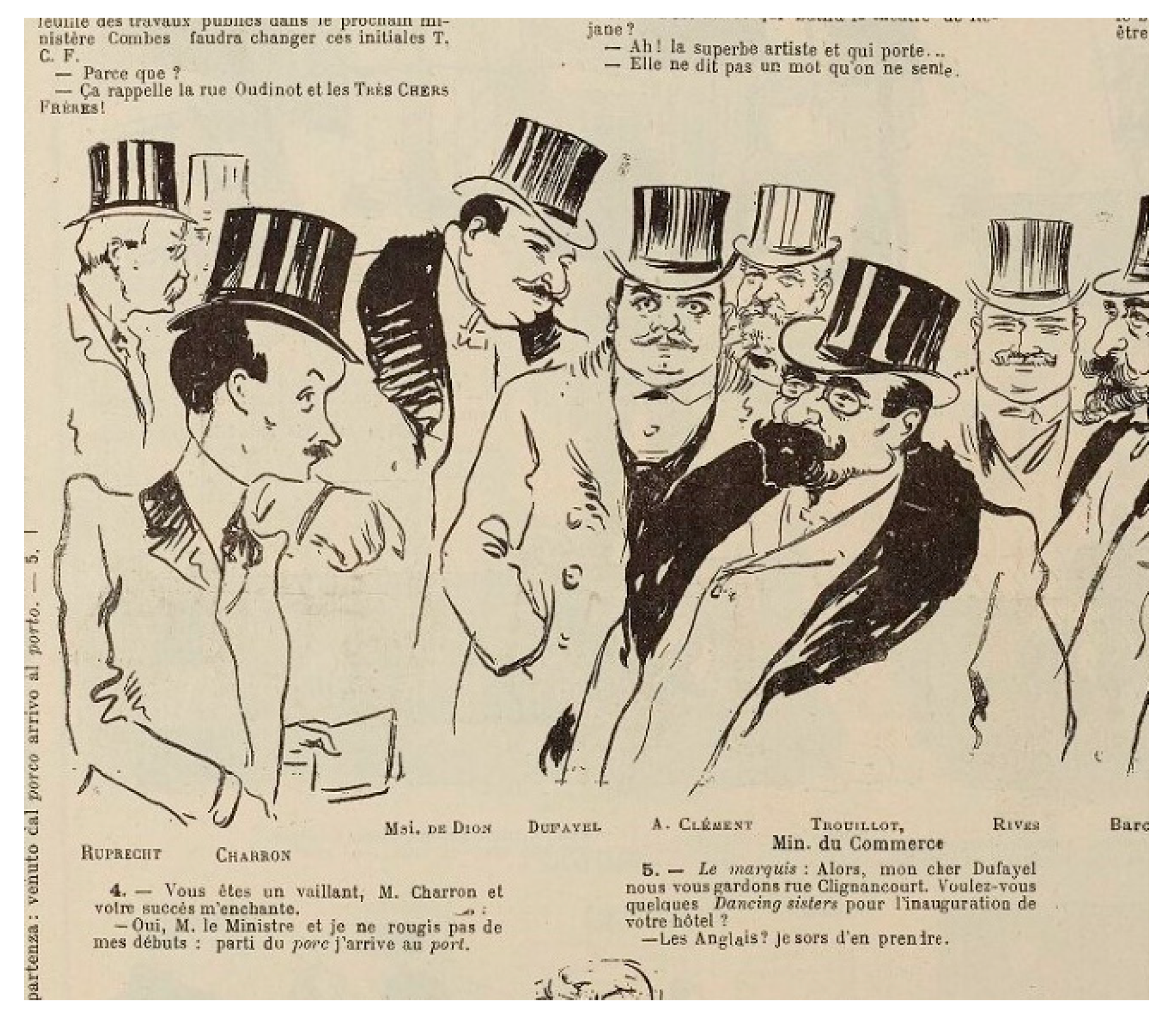 Dessin Belle Époque deux amoureux de 'Haute Société'