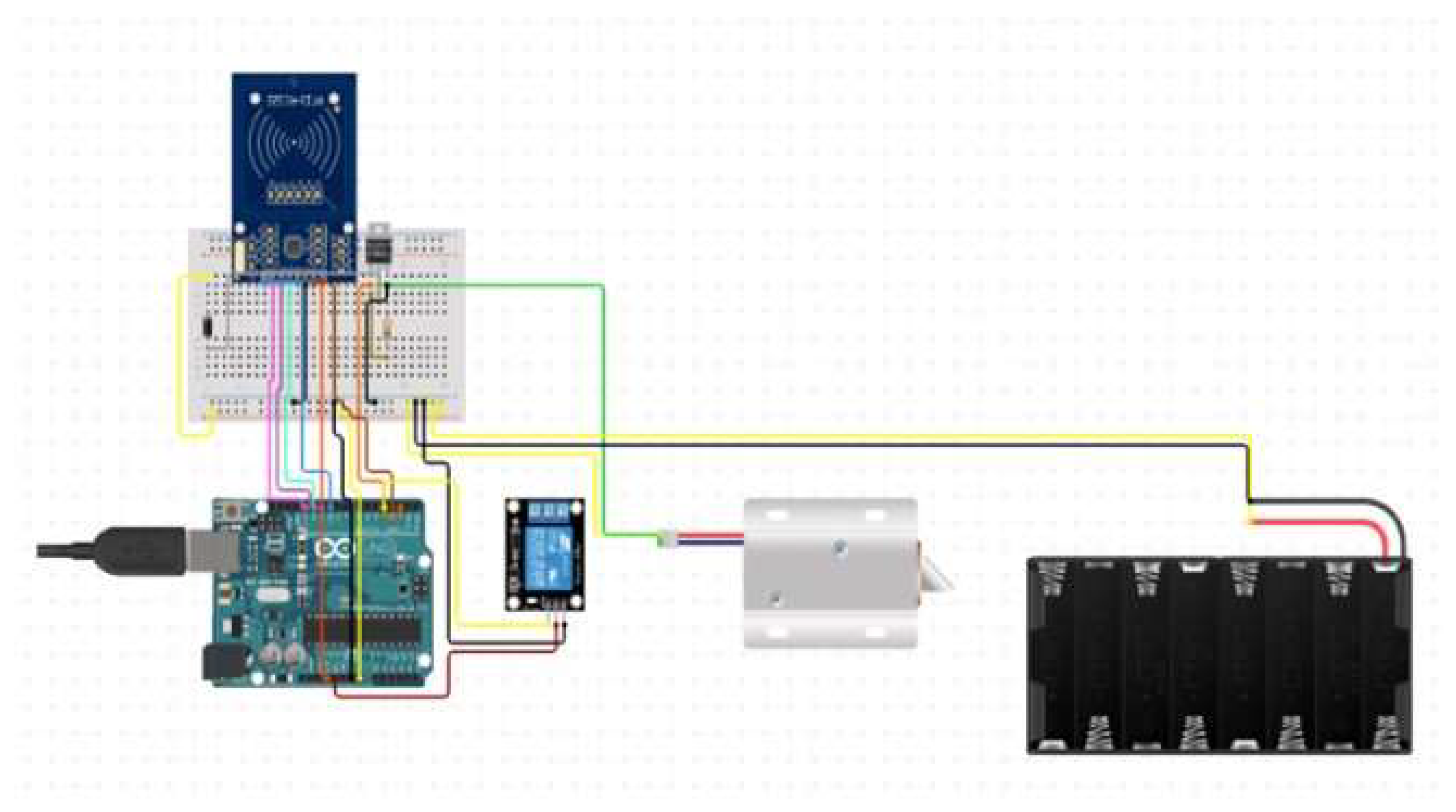 Implementation of Smart NFC Door Access System Circuit Diagram