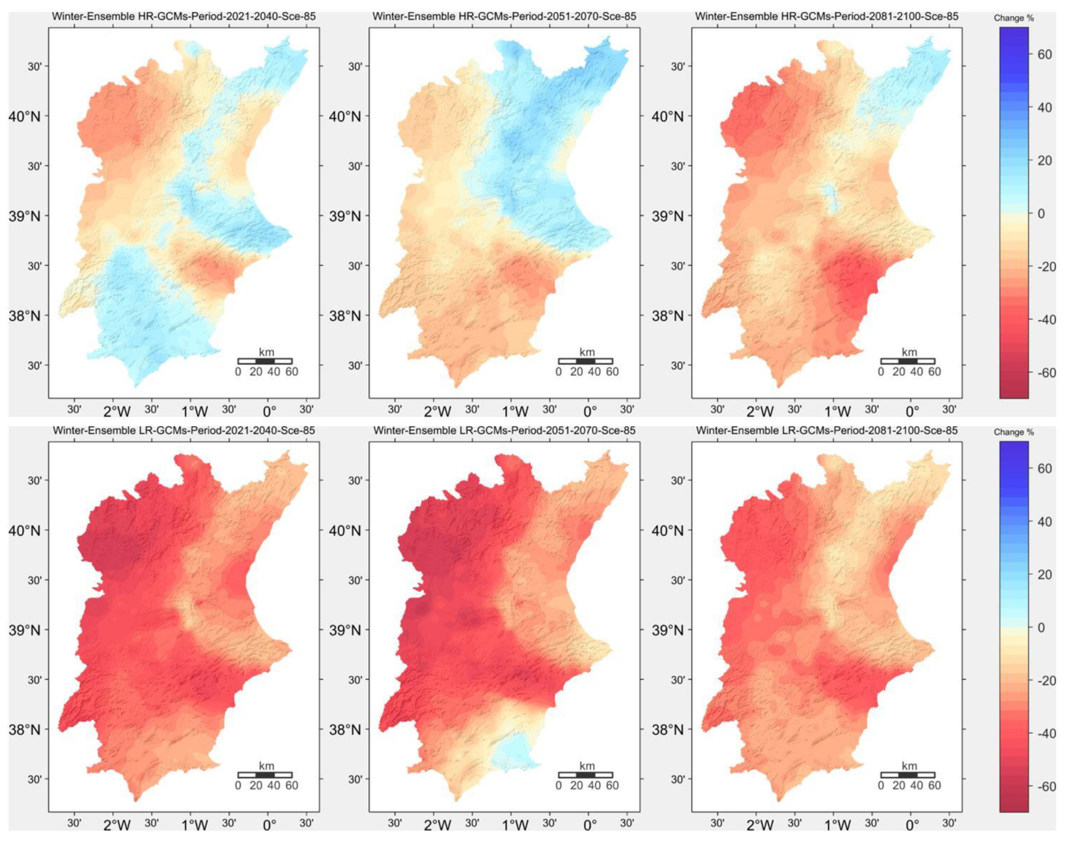 Atmosphere | Free Full-Text | Future Projection of Precipitation Changes in the Júcar and River Basins (Iberian Peninsula) CMIP5 GCMs Local Downscaling