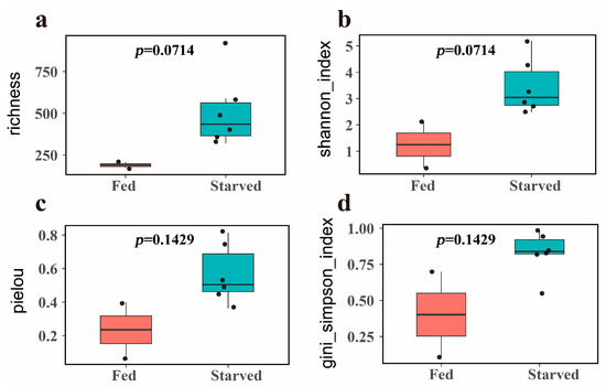 Starvation Influences the Microbiota in the Stomach of the