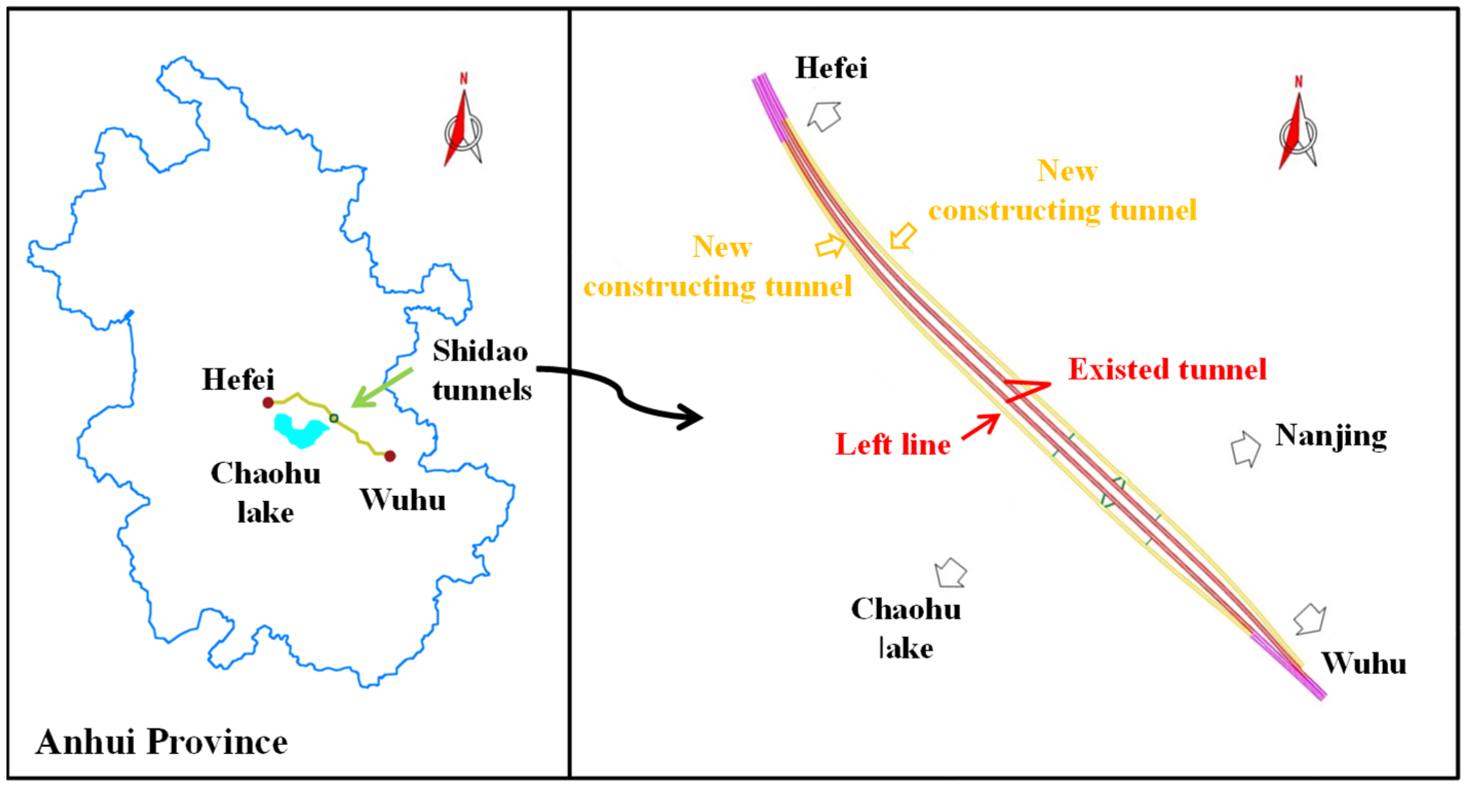 Effect of constructing a new tunnel on the adjacent existed tunnel in