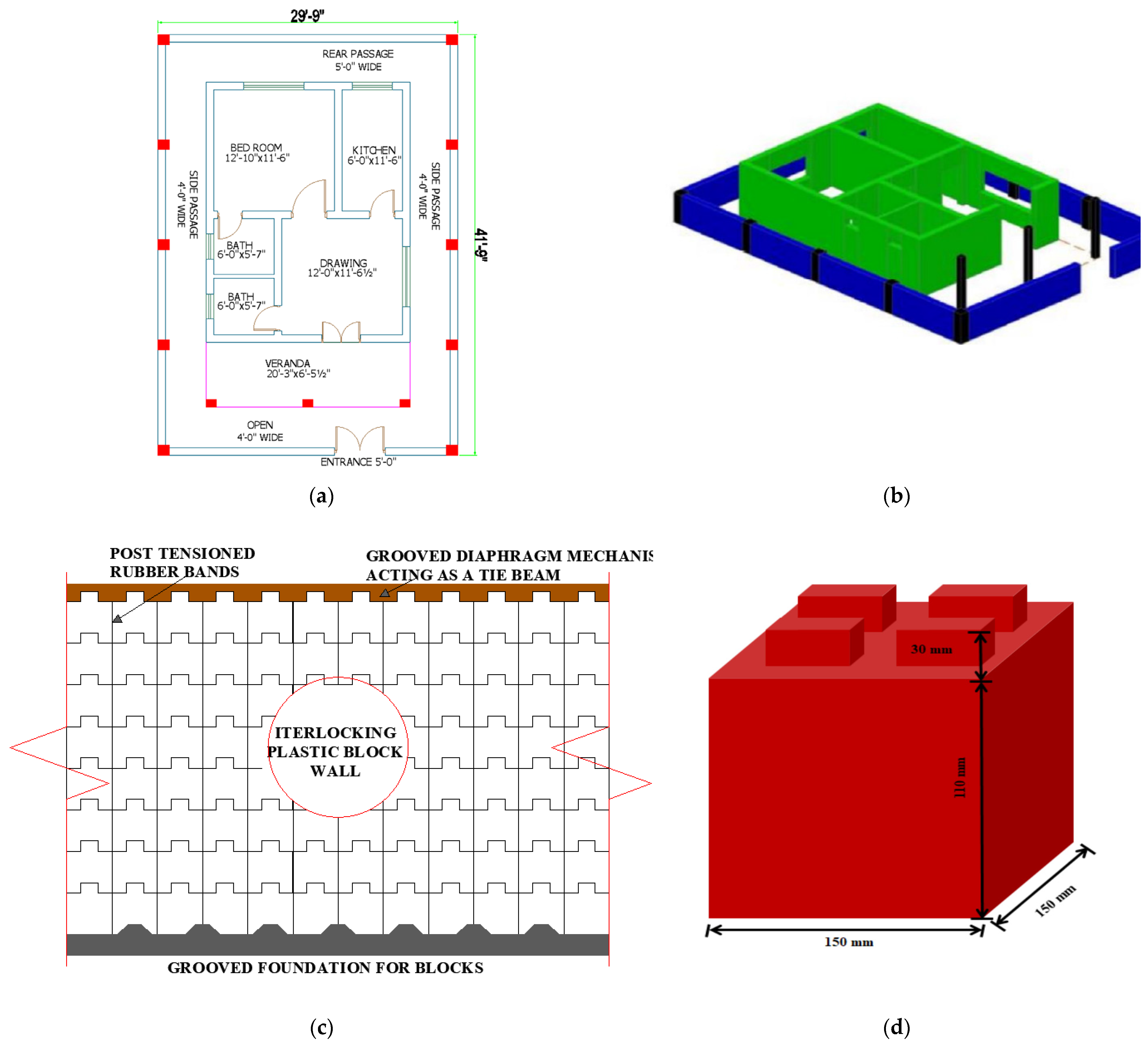 Interlocking cheap plastic blocks
