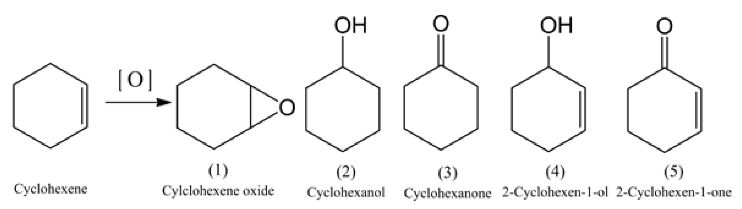 Scheme 1.Reaction route for the aerobic oxidation of cyclohexene. 