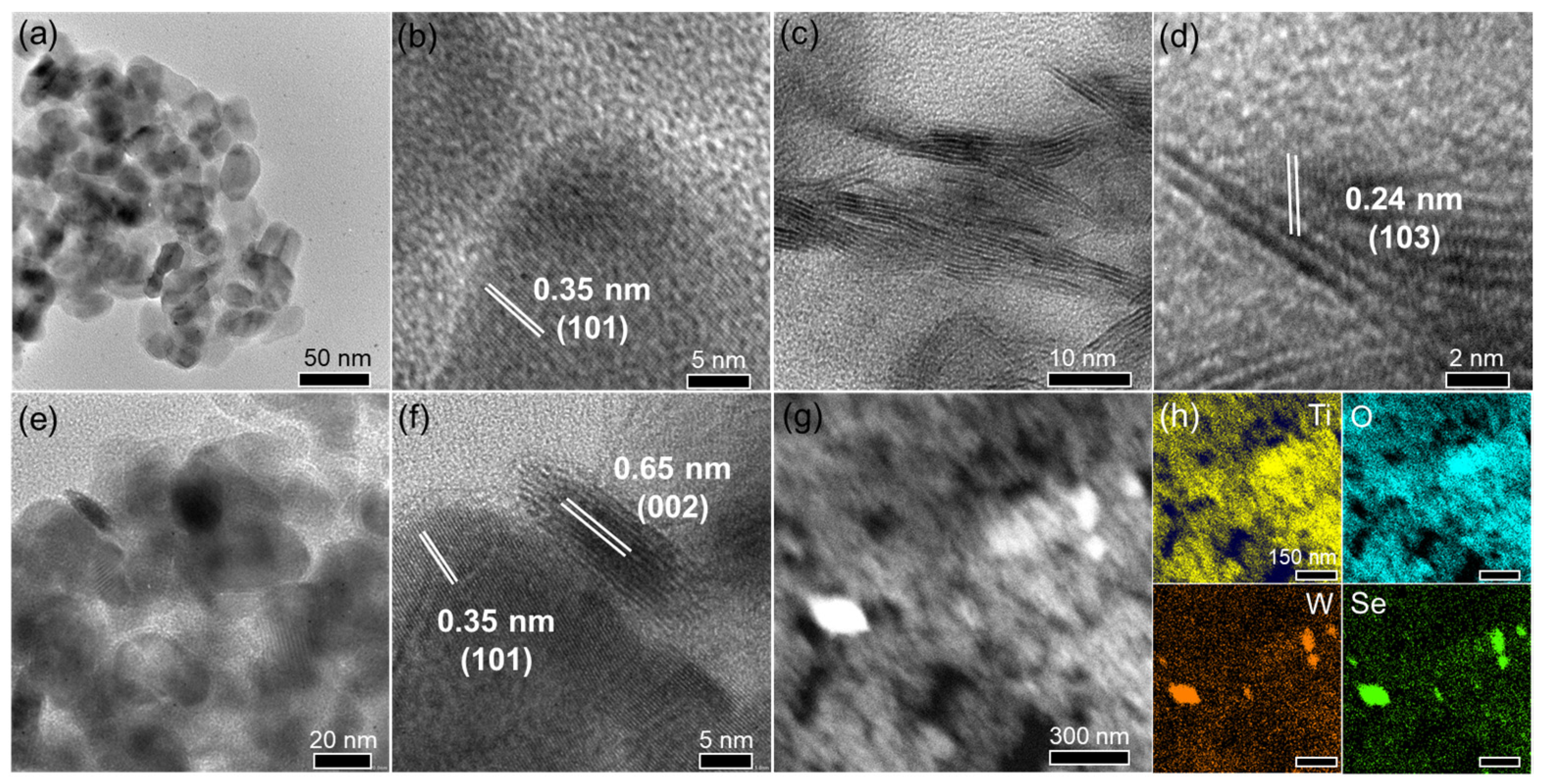 Heterojunction Design between WSe2 Nanosheets and TiO2 for