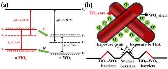 Electrospun WO3/TiO2 Core–Shell Nanowires for Triethylamine