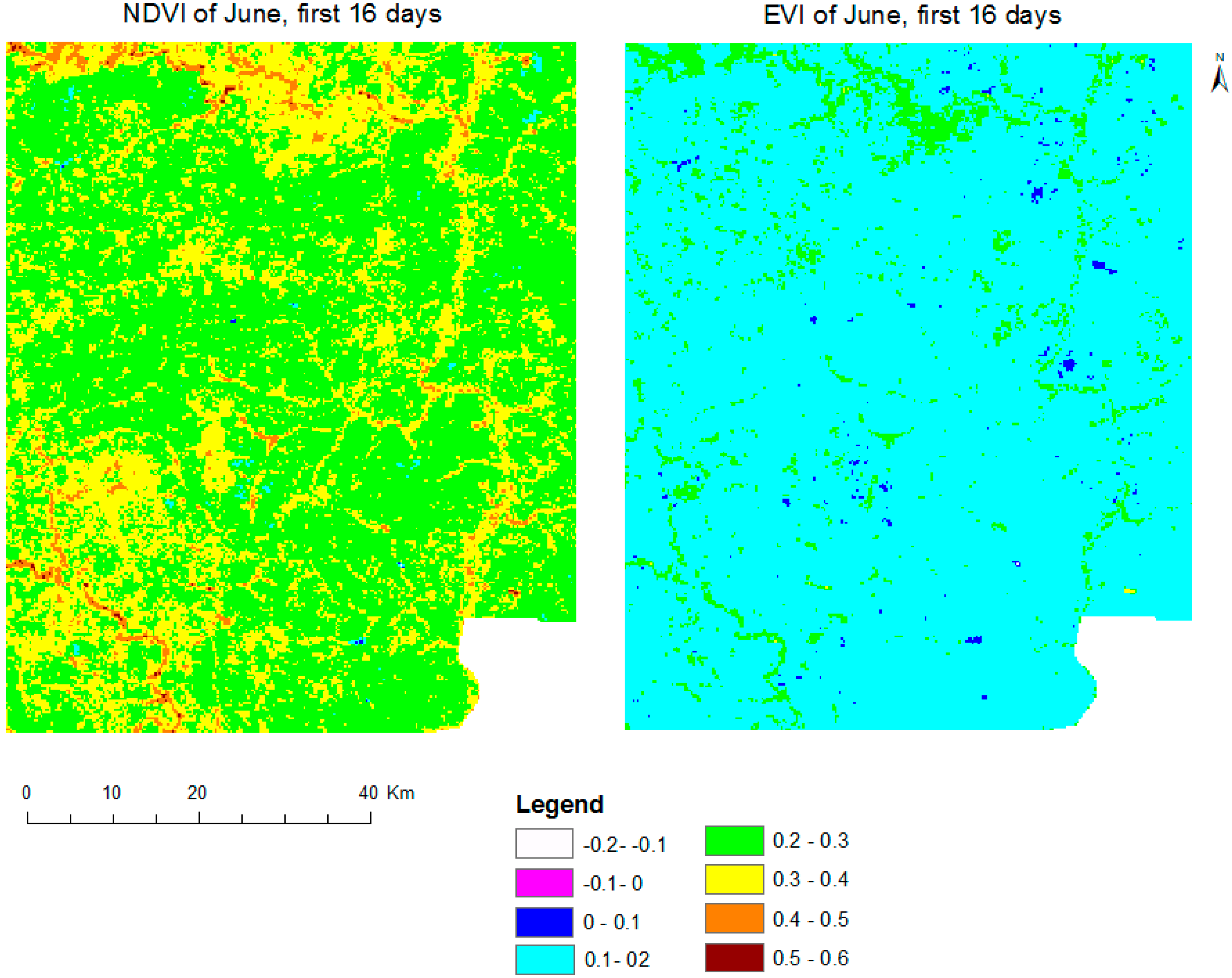 Карта с индексом ndvi