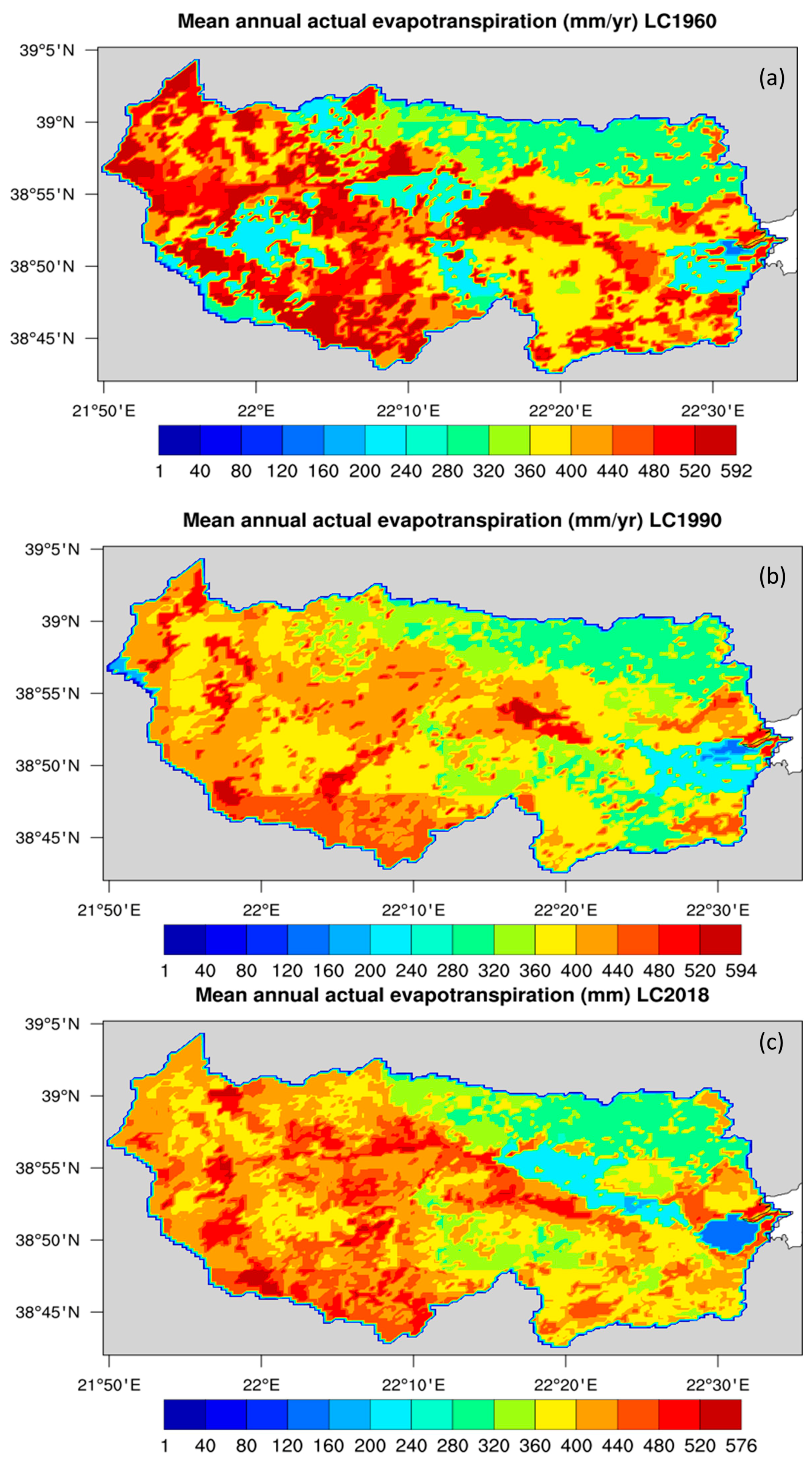 Climate Free Full Text Modeling The Effects Of Anthropogenic Land Cover Changes To The Main Hydrometeorological Factors In A Regional Watershed Central Greece Html