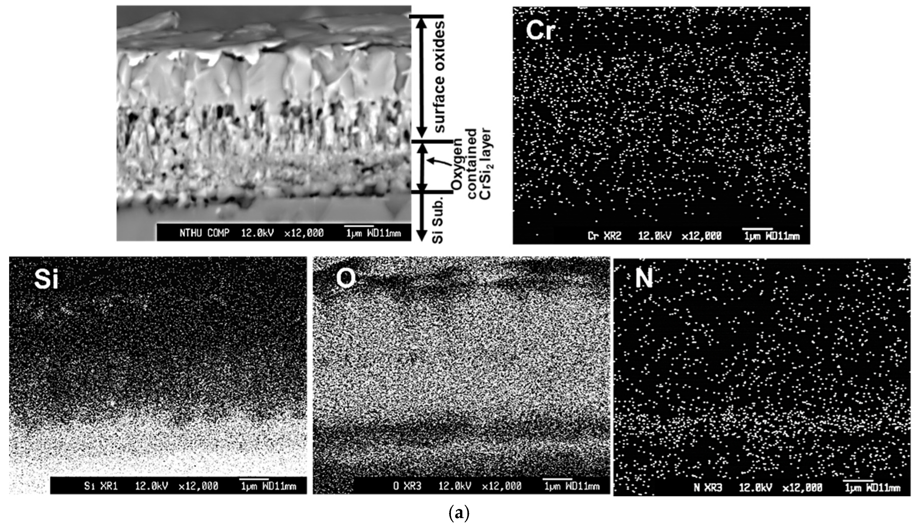 Coatings Free Full Text High Temperature Oxidation Behaviors Of Crnx And Cr Si N Thin Films At 1000 C