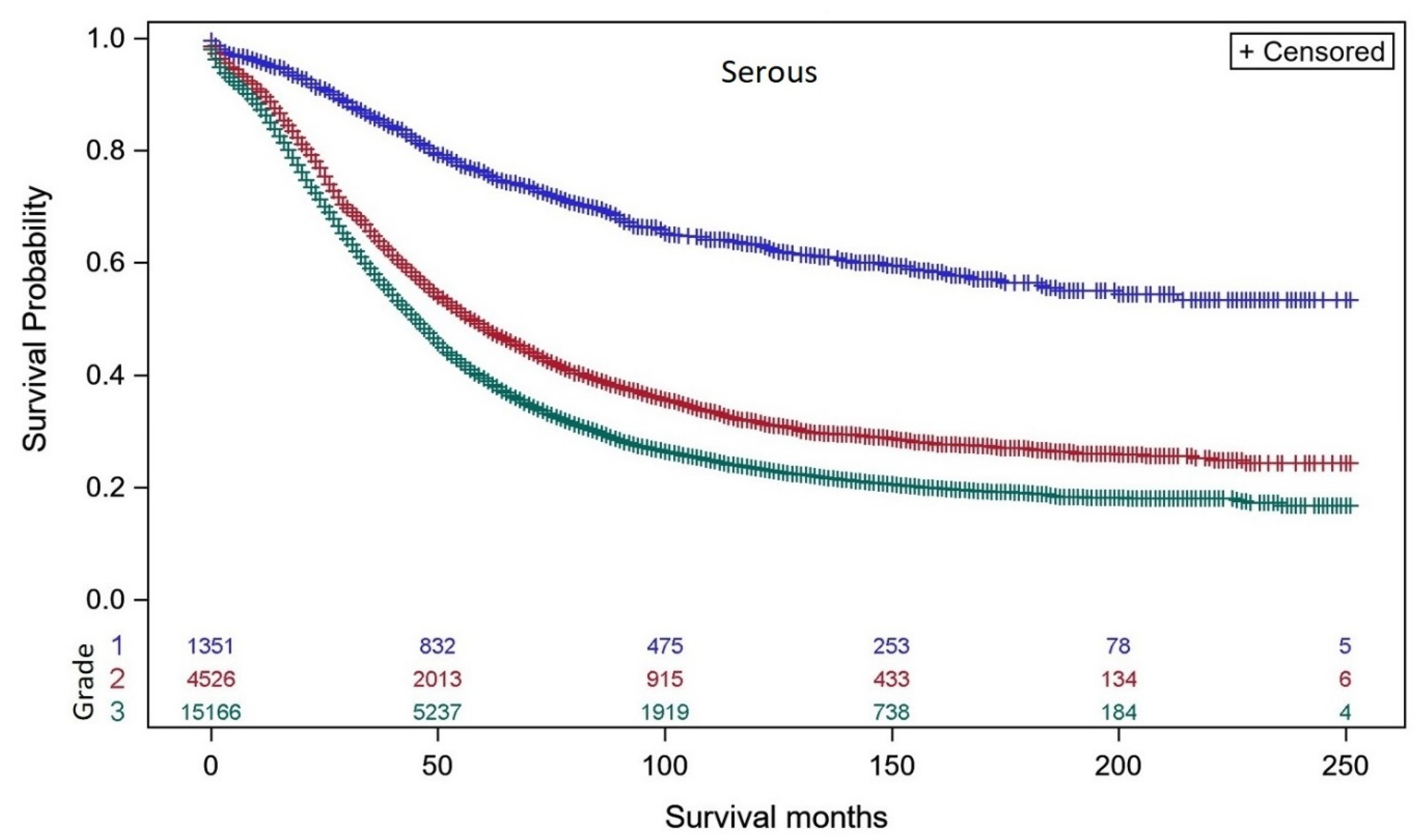 Disease-specific overall survival in endometrioid ovarian