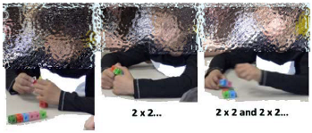 Evan’s actions in sequence 1 of constructing, sensating, and interpreting two rods of six cubes reflect image having according to the pirie kieren model. in sequence 2, evan demonstrates image making and image having when he constructs and situates a one dimensional one by four and a two dimensional three by four cube array. in sequence 3, evan’s deconstructing, situating, and interpreting of the dimensions of three different cube arrays are instances of his image making and image having Evan’s actions in sequence 1 of constructing, sensating, and interpreting two rods of six cubes reflect image having according to the pirie kieren model. in sequence 2, evan demonstrates image making and image having when he constructs and situates a one dimensional one by four and a two dimensional three by four cube array. in sequence 3, evan’s deconstructing, situating, and interpreting of the dimensions of three different cube arrays are instances of his image making and image having