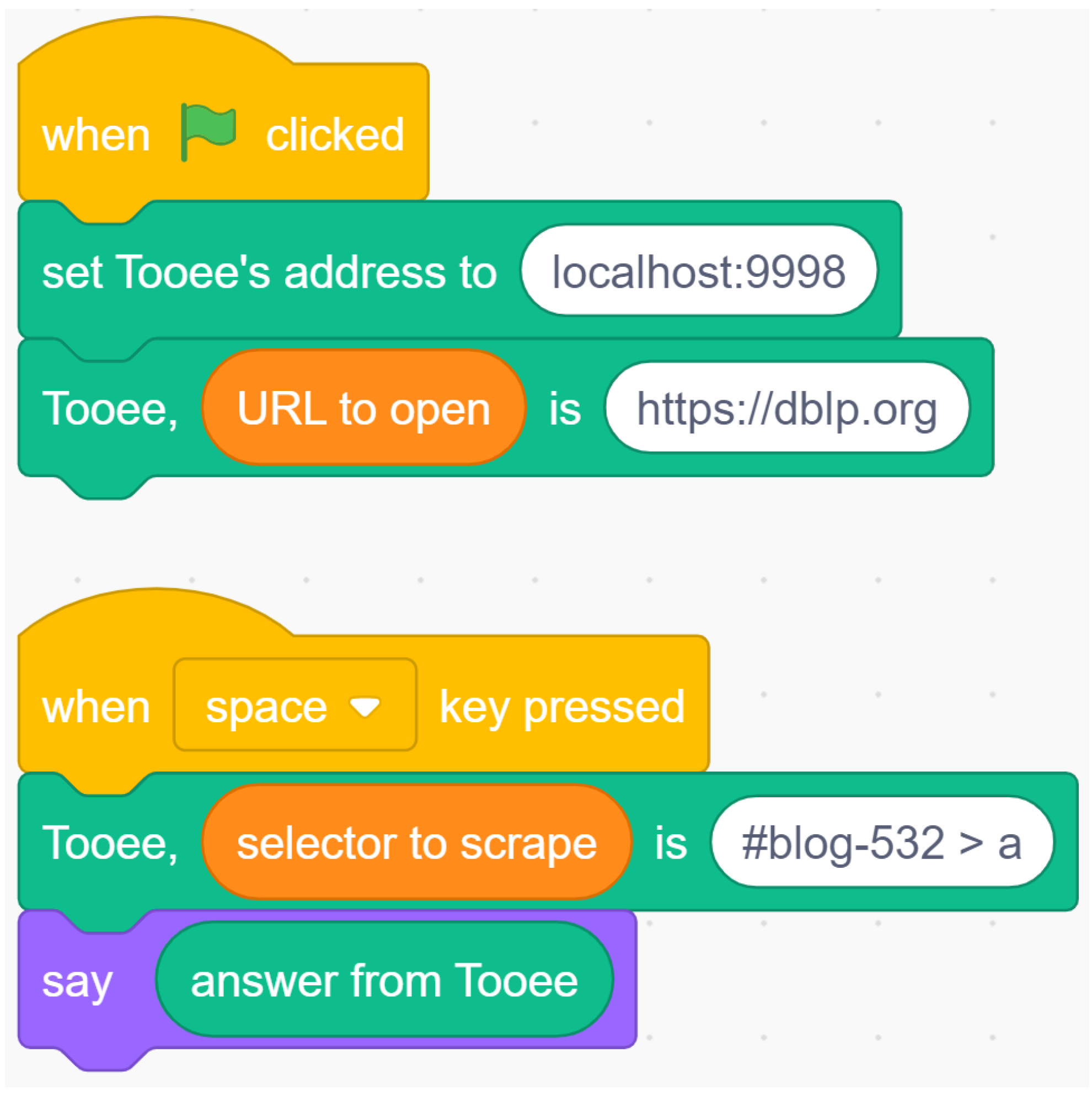 Novel Scratch Programming Blocks for Web Scraping