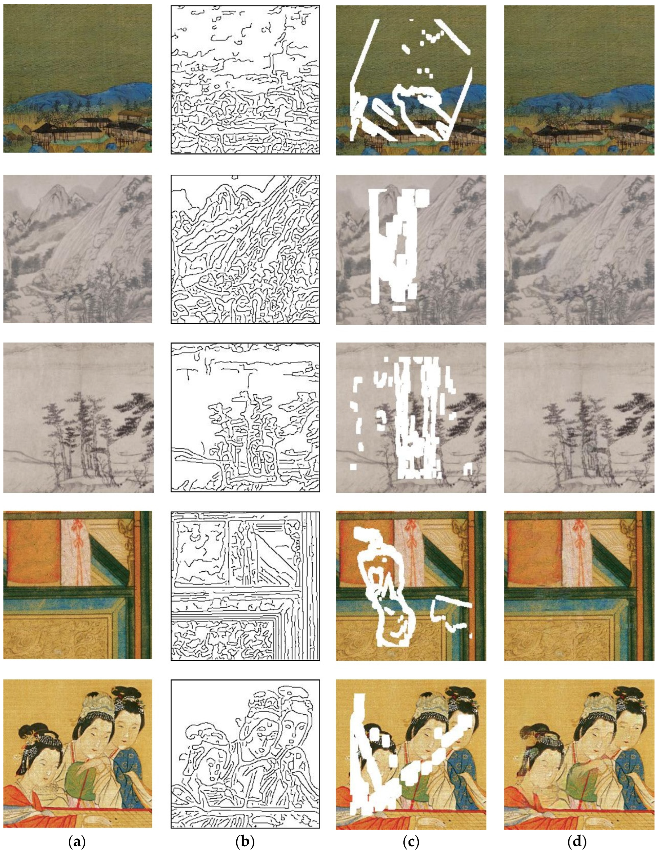 テクスチャーアート　30×20 Chinese Ancient Paintings Inpainting Based on Edge Guidance