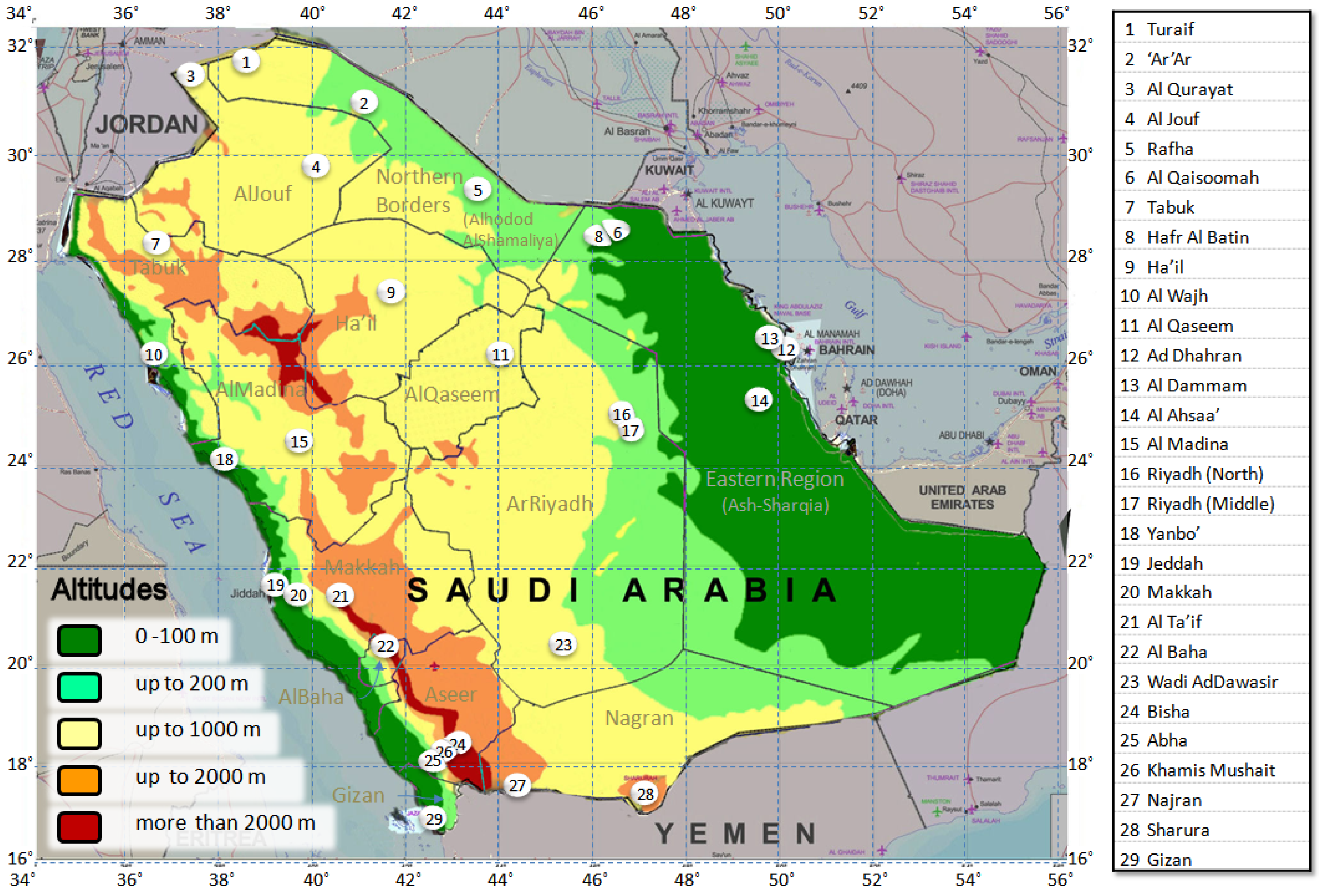 Плотность саудовской аравии. Климатическая карта Саудовской Аравии. Климат Саудовской Аравии карта. Климатическая карта Аравийского полуострова. Аравийский полуостров Саудовская Аравия.