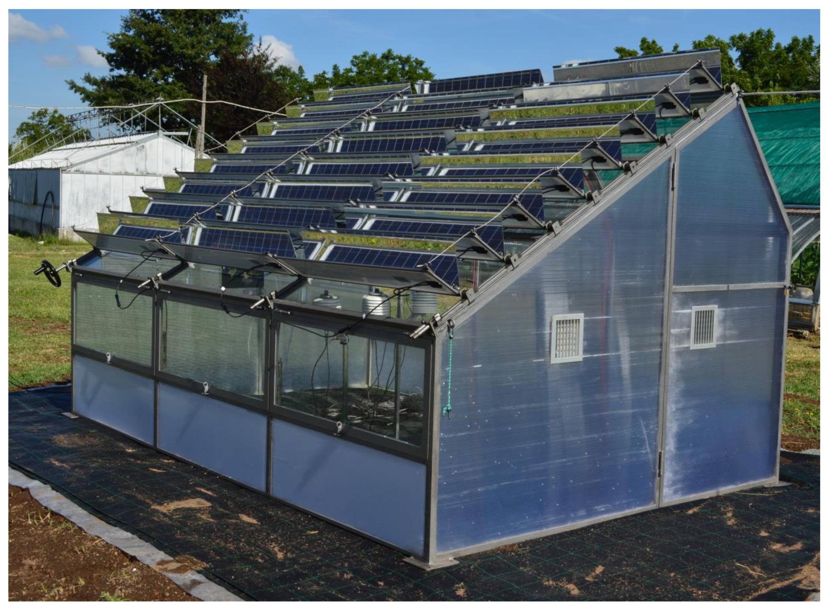 Energies | Free Full-Text | A Photovoltaic Greenhouse with Variable Shading for the Optimization of Agricultural and Energy Production | HTML