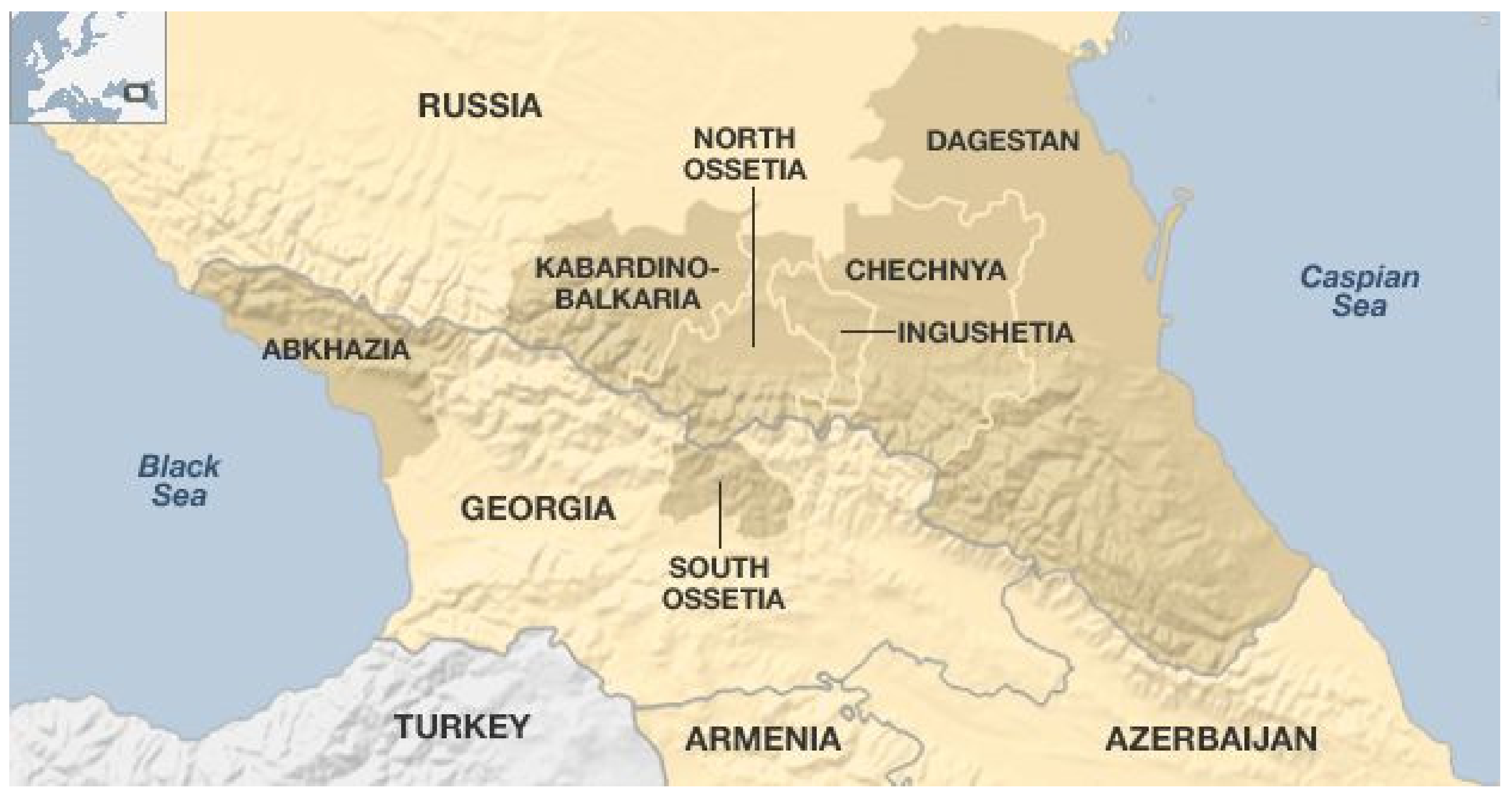 Чечня политическая карта