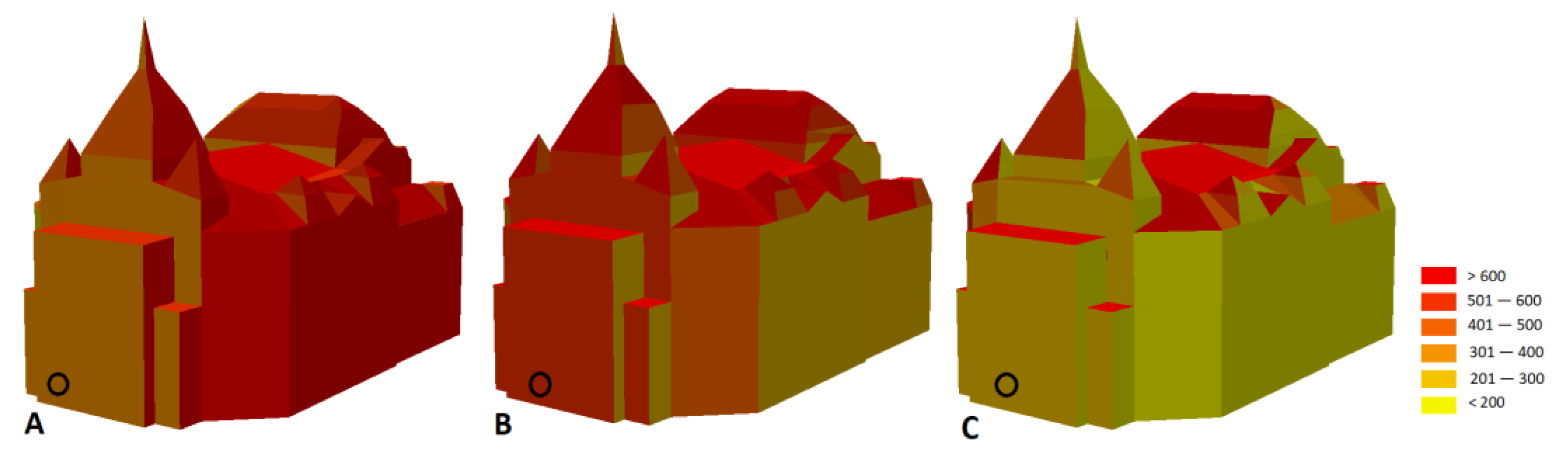 Comparing 2D and 3D Solar Radiation Modeling in Urban Areas
