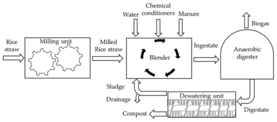 Biogas production through anaerobic co-digestion of rice husk and