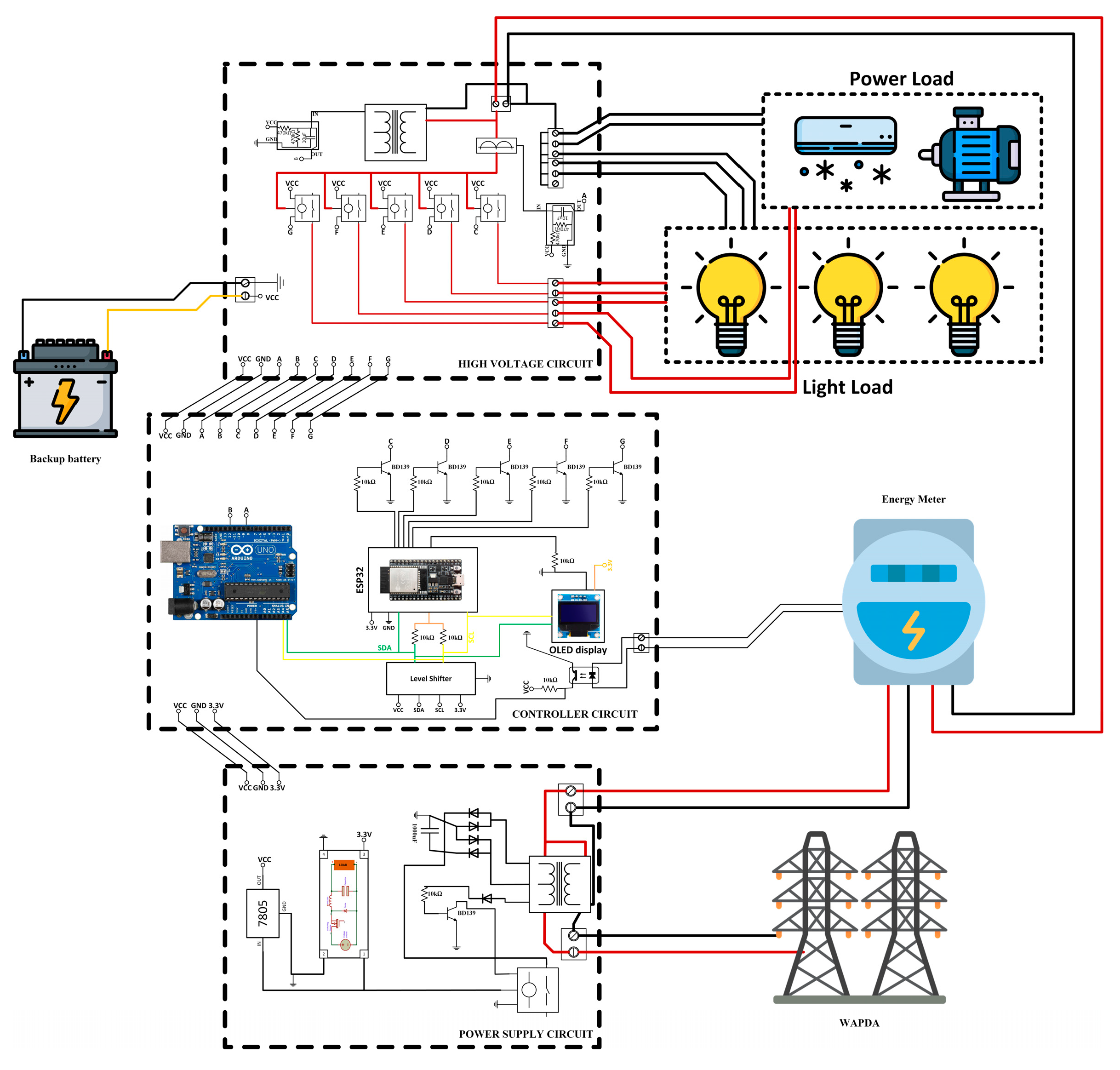 Wiring diagram to power and operate the pump using an Arduino Uno R3.