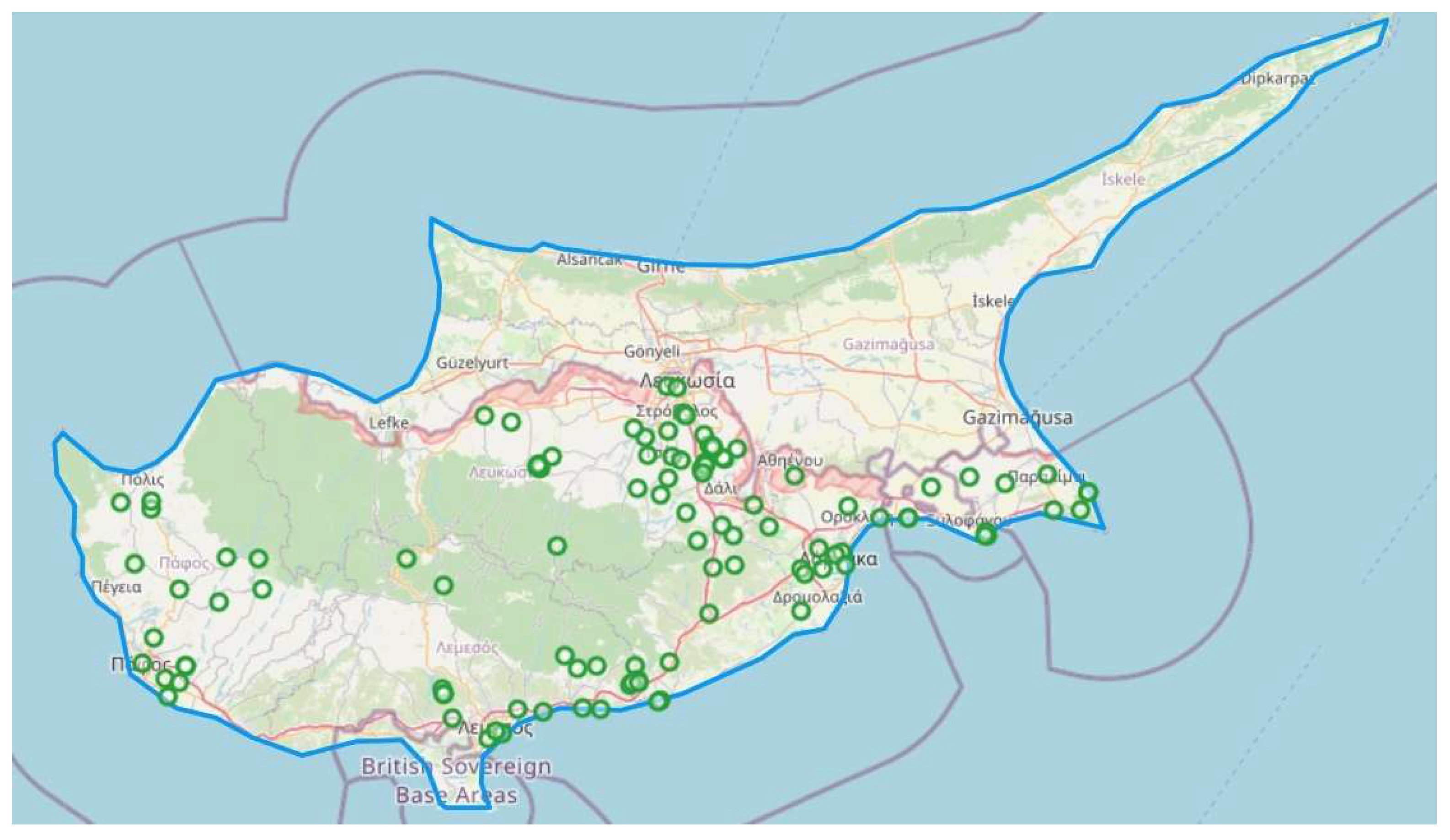 Paphos 1 100 000 2015, Karte 