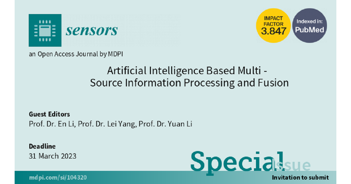 Sensors | Special Issue : Artificial Intelligence Based Multi 