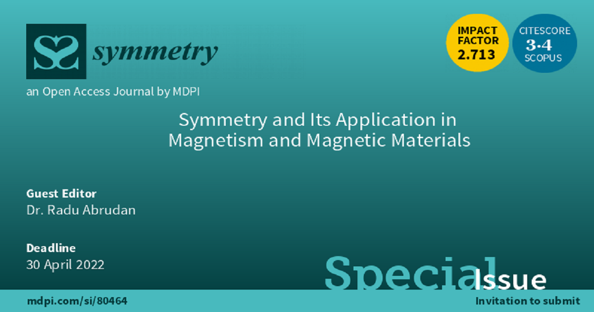 | Special Issue : Symmetry and Its Application in Magnetism and Magnetic Materials