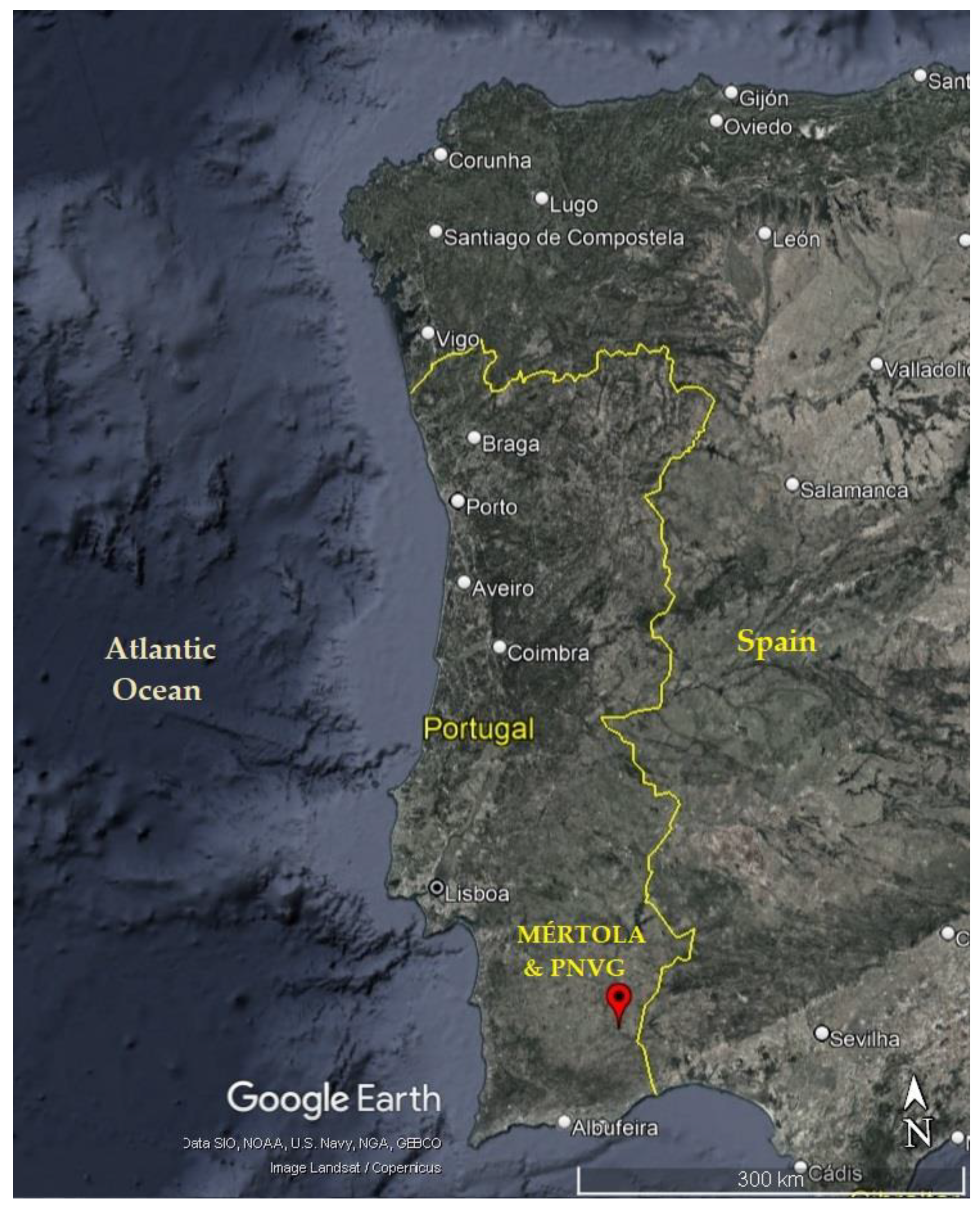 1: Mapa de Portugal continental com a identificação dos distritos