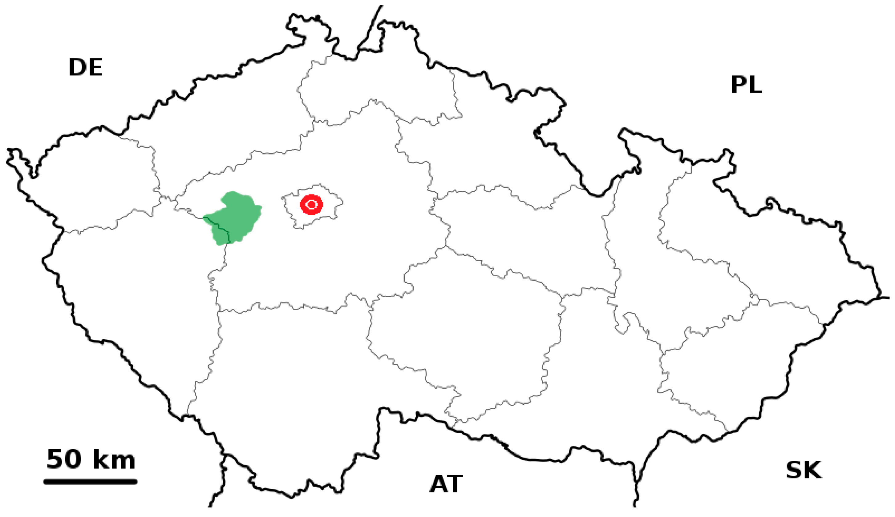 Чехия контурная карта