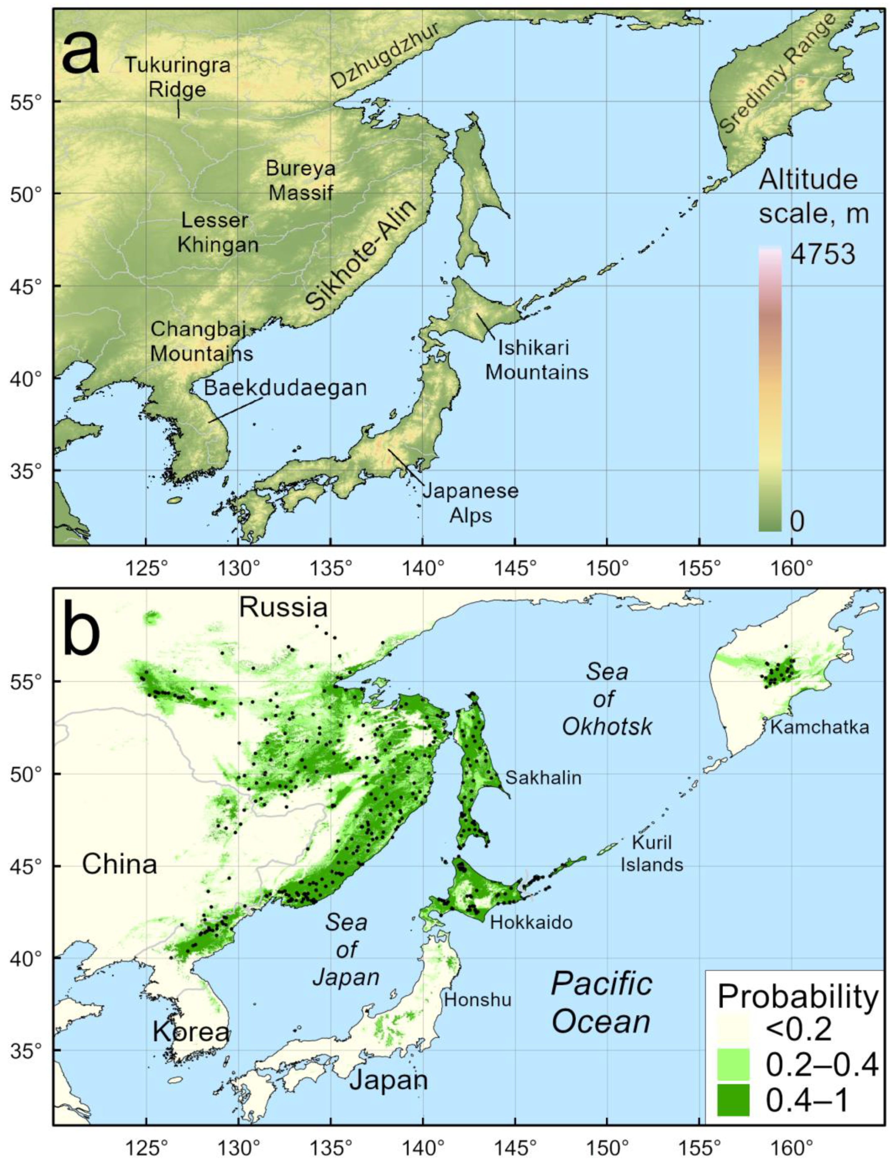 Predicting Spruce Taiga Distribution in Northeast Asia Using