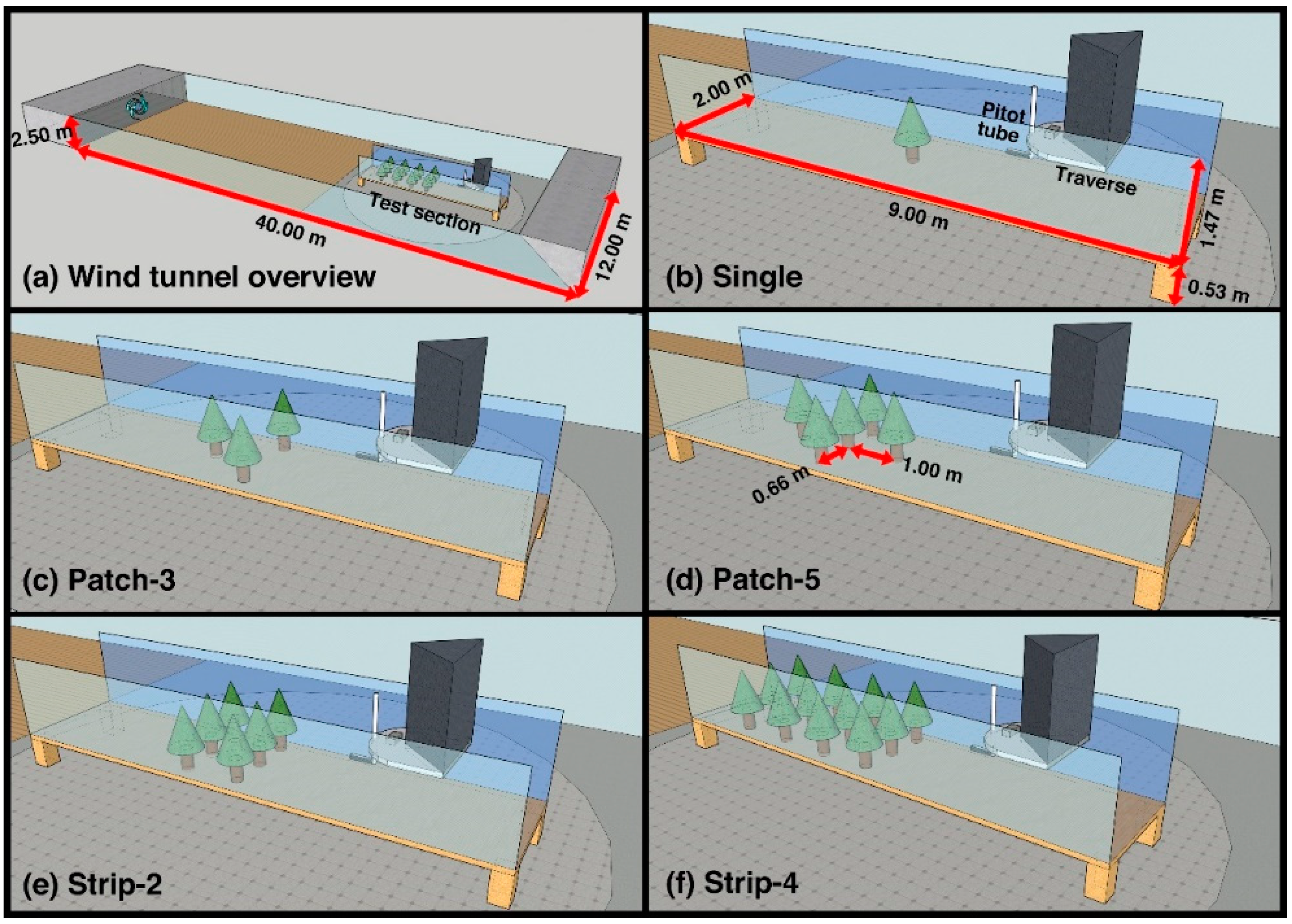 A Wind Tunnel Test for the Effect of Seed Tree Arrangement on Wake