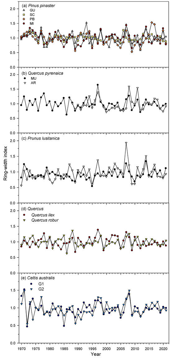 The Relationships Between Climate and Growth in Six Tree Species Align ...