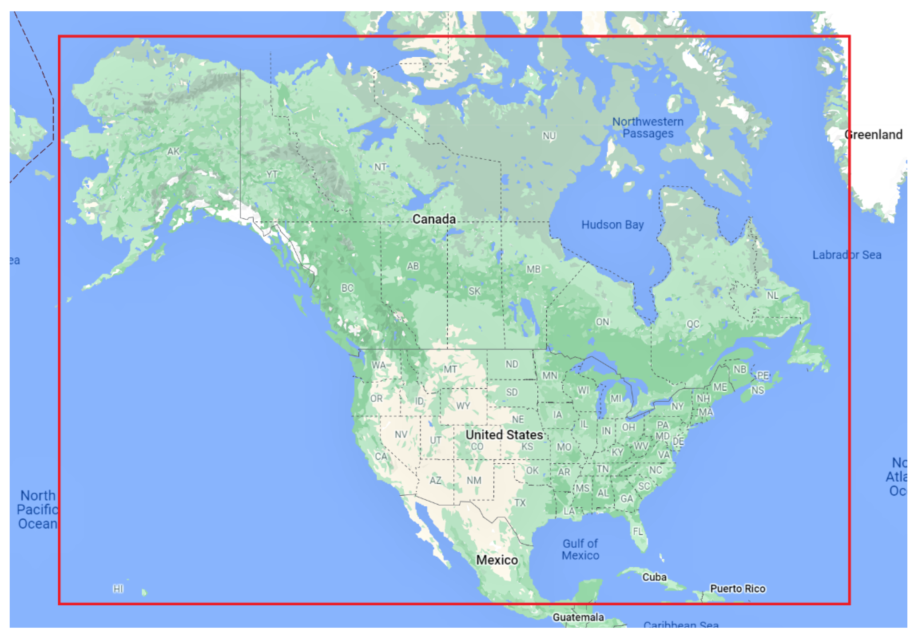 Канадский остров на карте Северной Америки