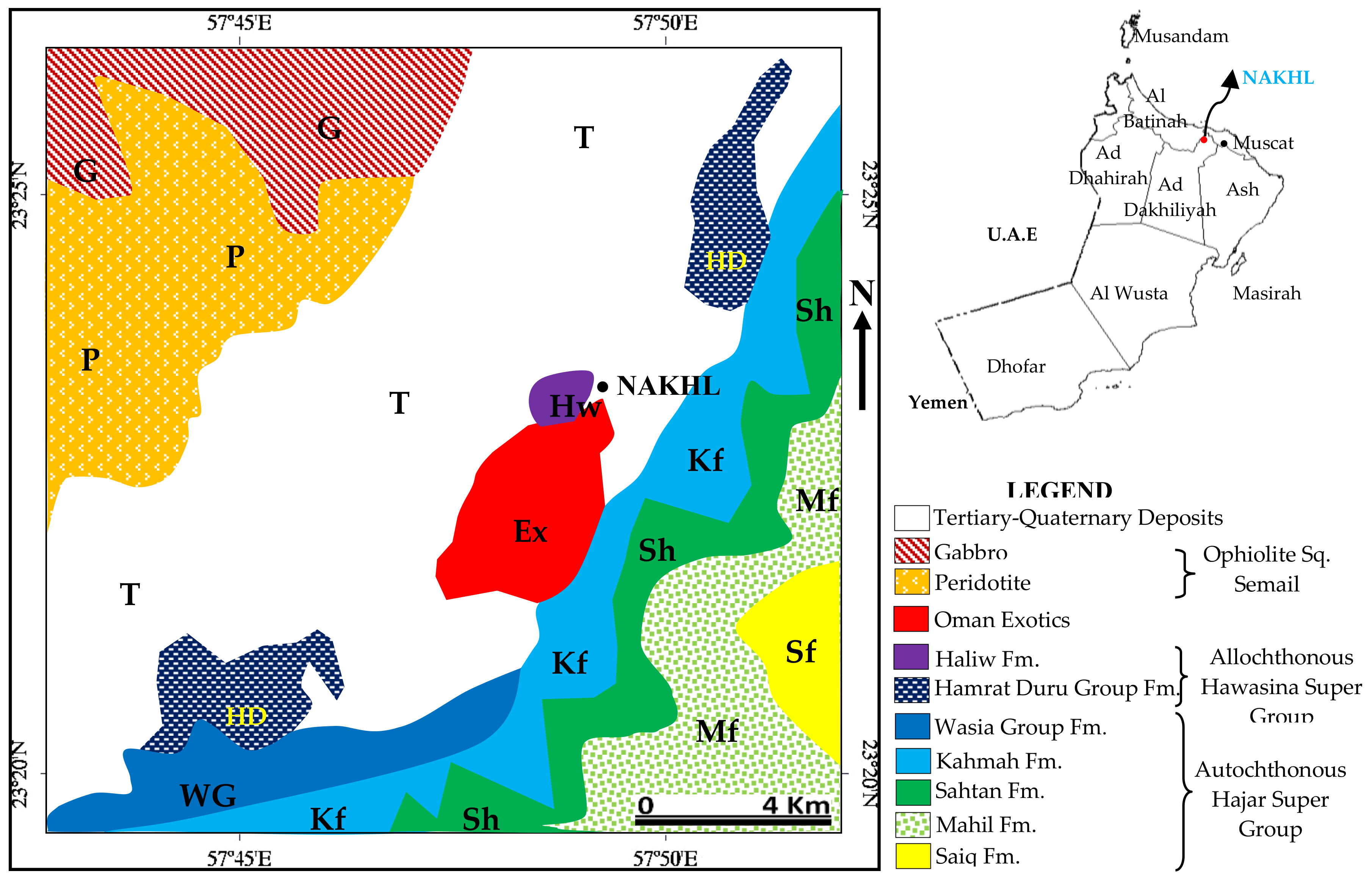 Geological Map Of Oman Geosciences | Free Full-Text | Spectral Signature Characterization And  Remote Mapping Of Oman Exotic Limestones For Industrial Rock Resource  Assessment | Html