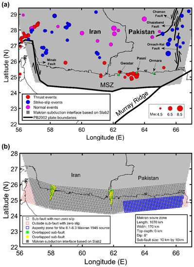 Geosciences Free Full Text Stochastic Analysis Of Tsunami Hazard Of The 1945 Makran Subduction Zone Mw 8 1 8 3 Earthquakes Html