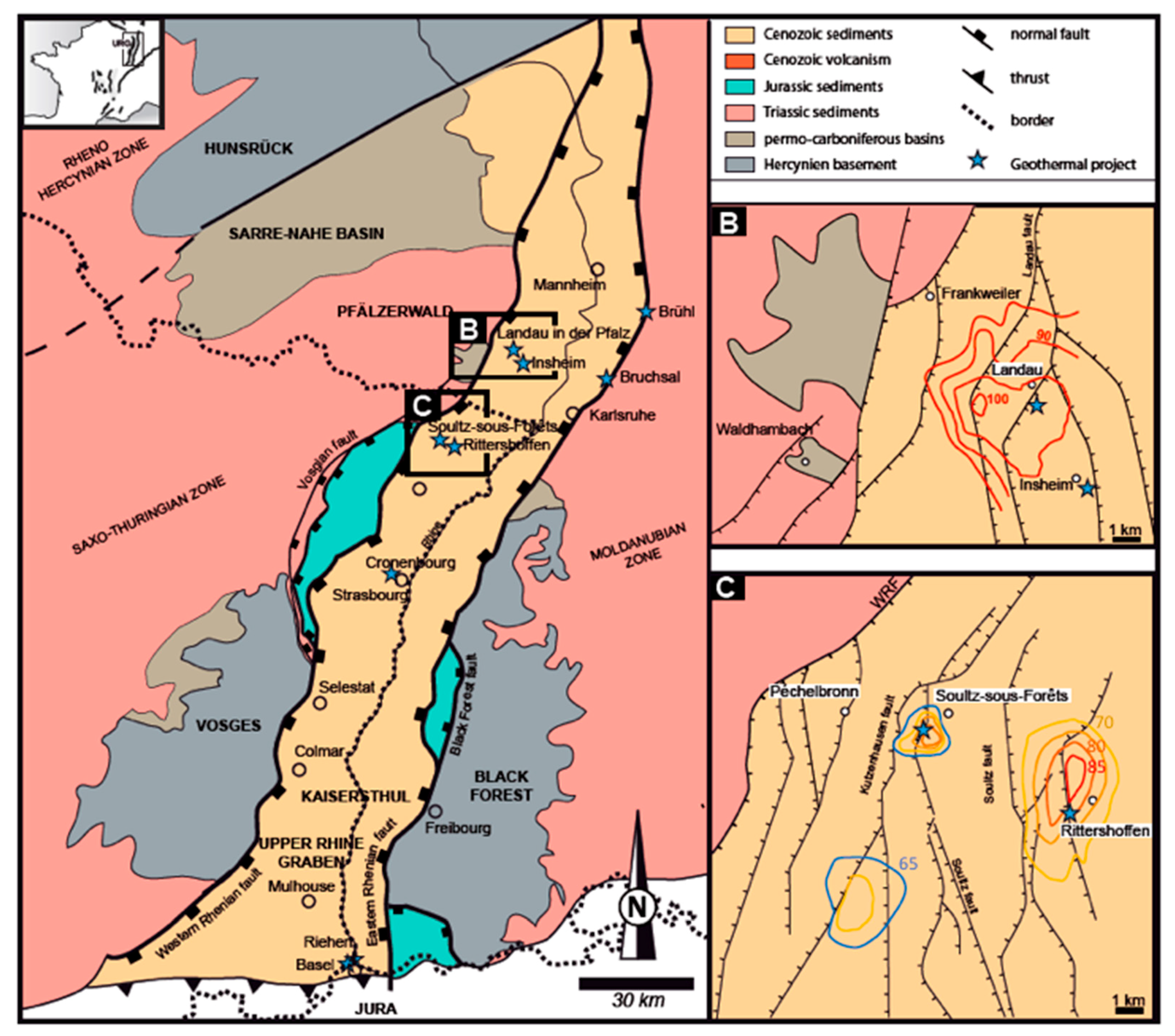 Rhine Rift Valley Map Geosciences | Free Full-Text | How Can Deep Geothermal Projects Provide  Information On The Temperature Distribution In The Upper Rhine Graben? The  Example Of The Soultz-Sous-Forêts-Enhanced Geothermal System | Html