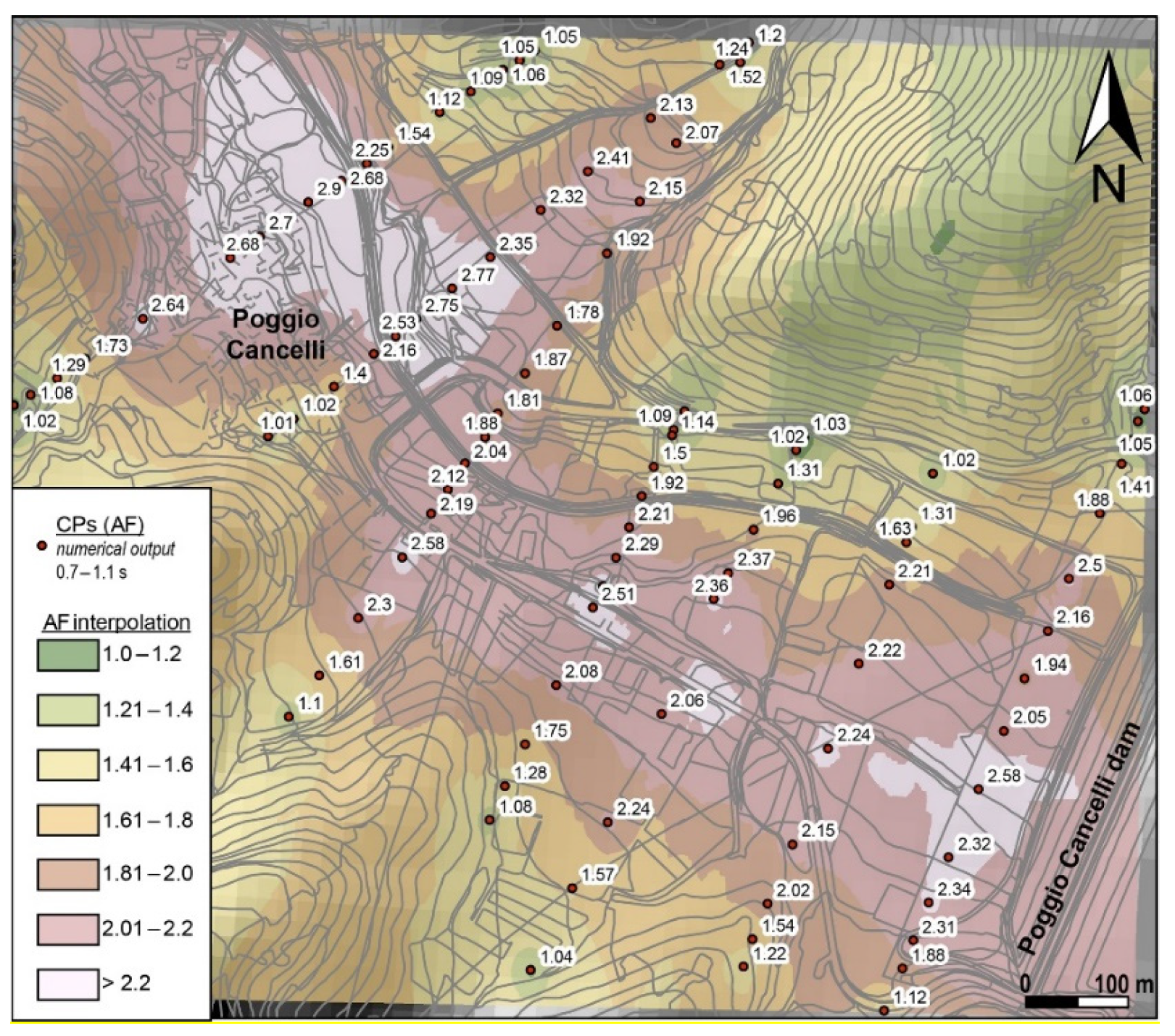 Geological map of the M. Acuto and M. Tezio areas showing the