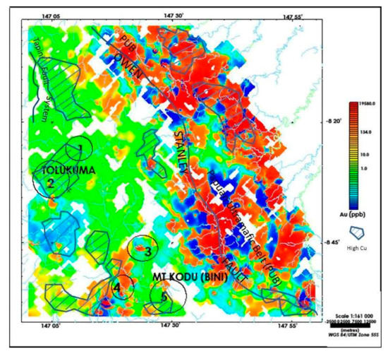 Geosciences Free Full Text Stream Sediment Datasets And Geophysical Anomalies A Recipe For Porphyry Copper Systems Identification The Eastern Papuan Peninsula Experience