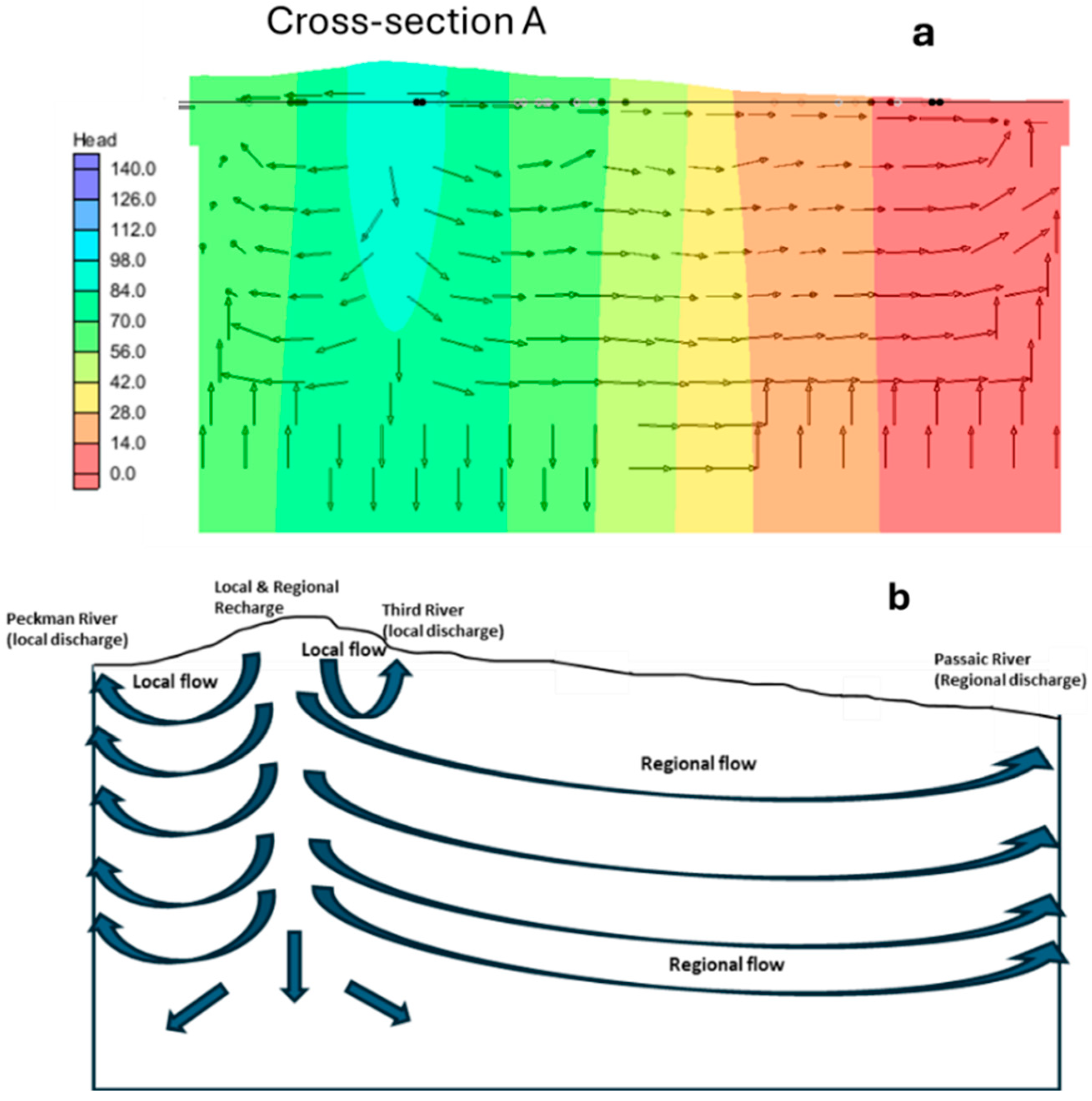 Numerical Analysis of the Groundwater Flow System and Heat