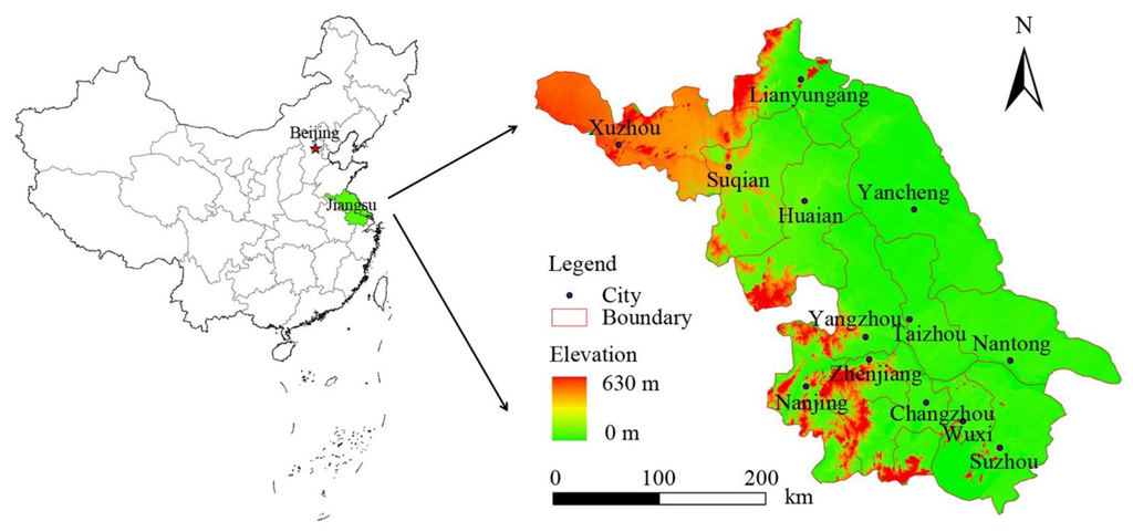 Карта китая jiangsu