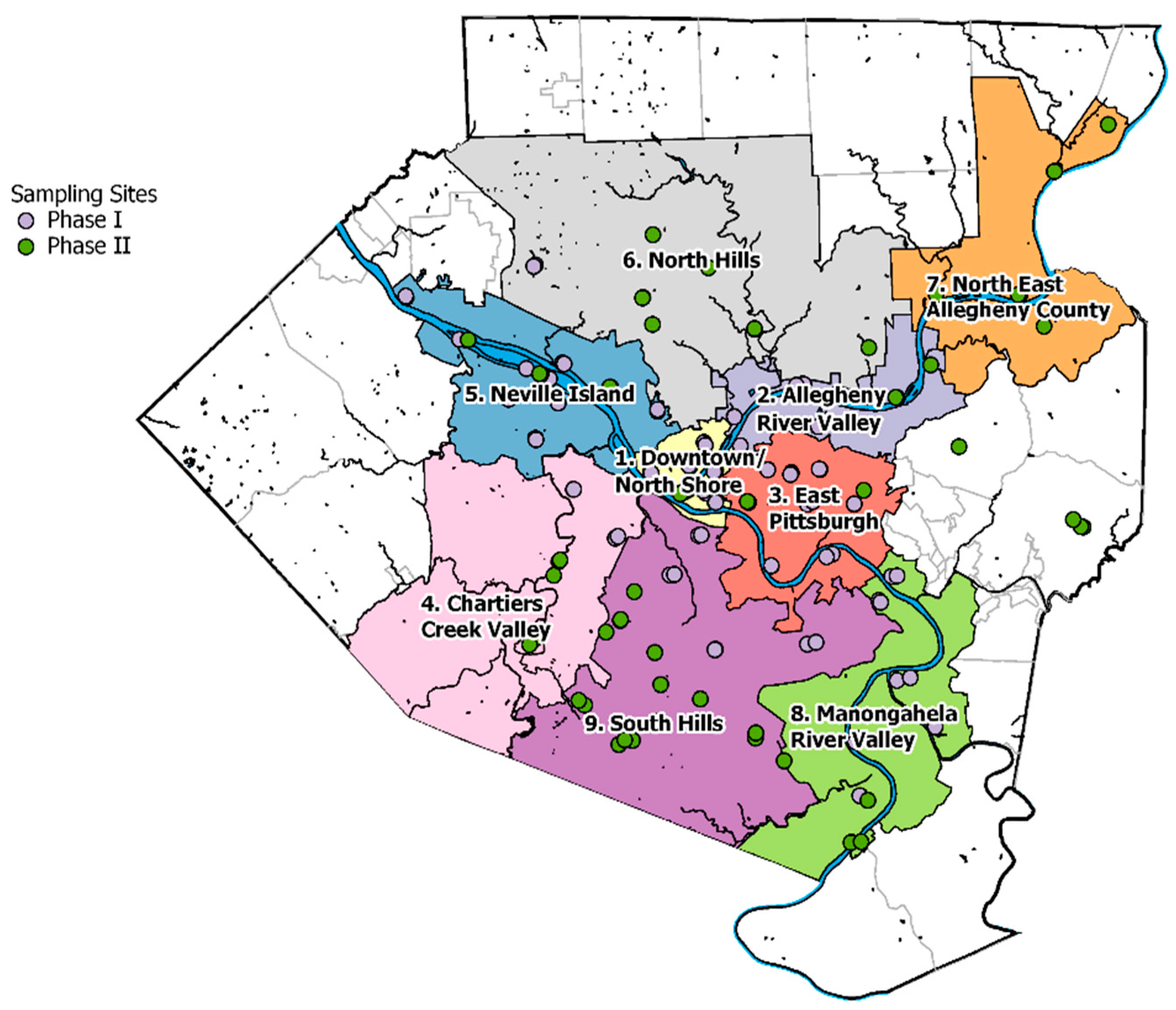 Allegheny County Neighborhood Map Ijerph | Free Full-Text | Quantifying Urban Spatial Variations Of  Anthropogenic Voc Concentrations And Source Contributions With A Mobile  Sampling Platform | Html